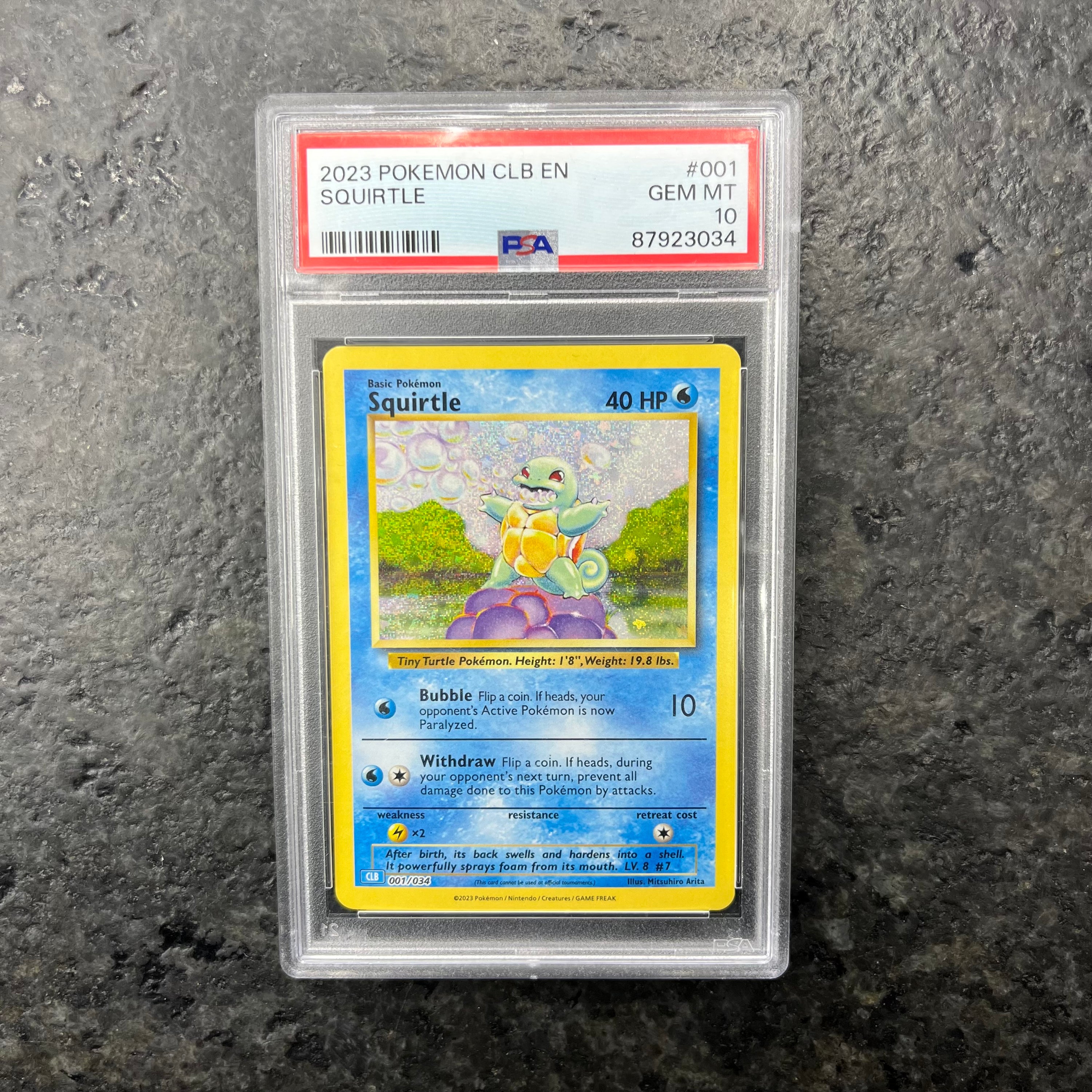 SQUIRTLE CLASSIC COLLECTION HOLO 001/034 PSA 10