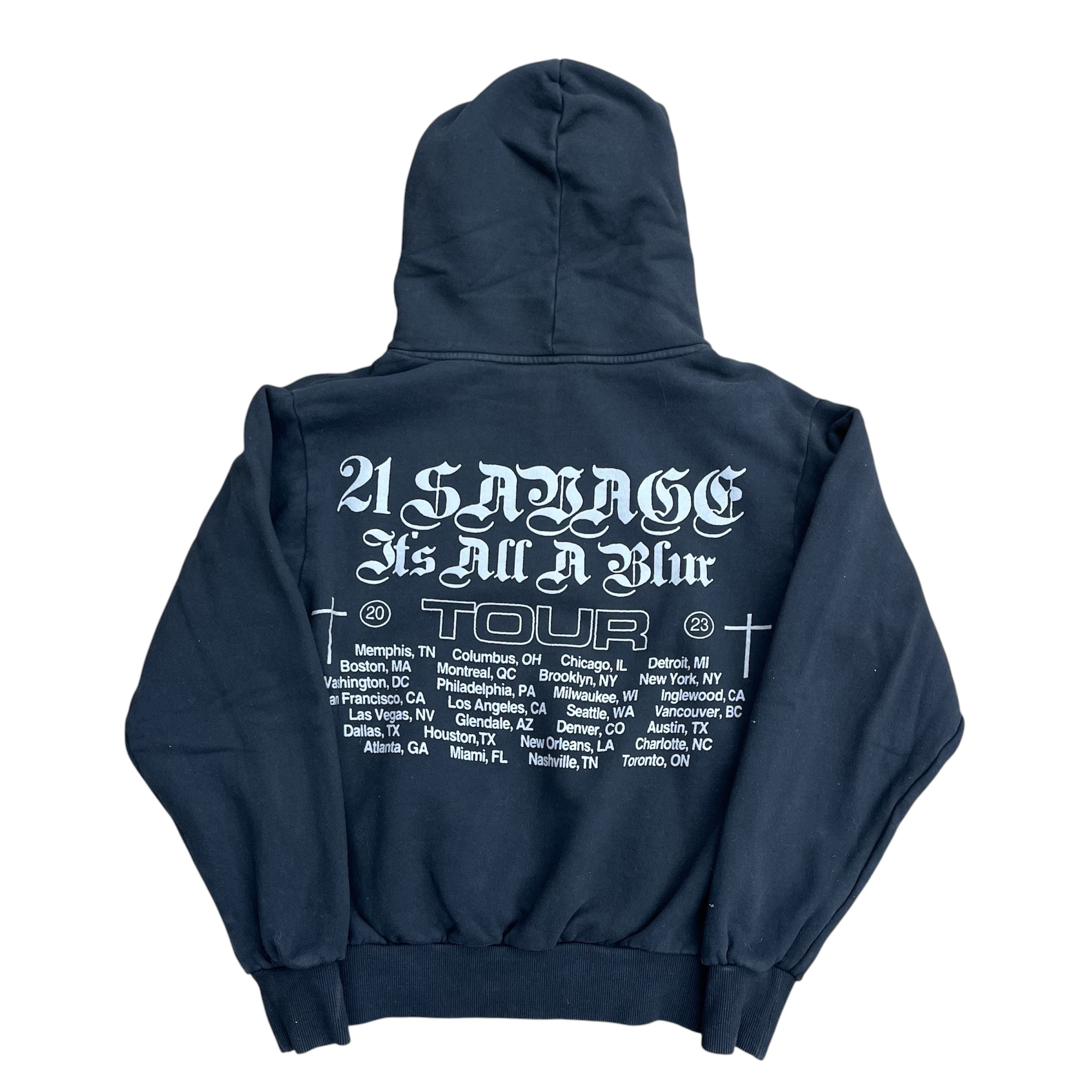 21 SAVAGE CROSS DAGGER ITS ALL A BLUR TOUR HOODIE