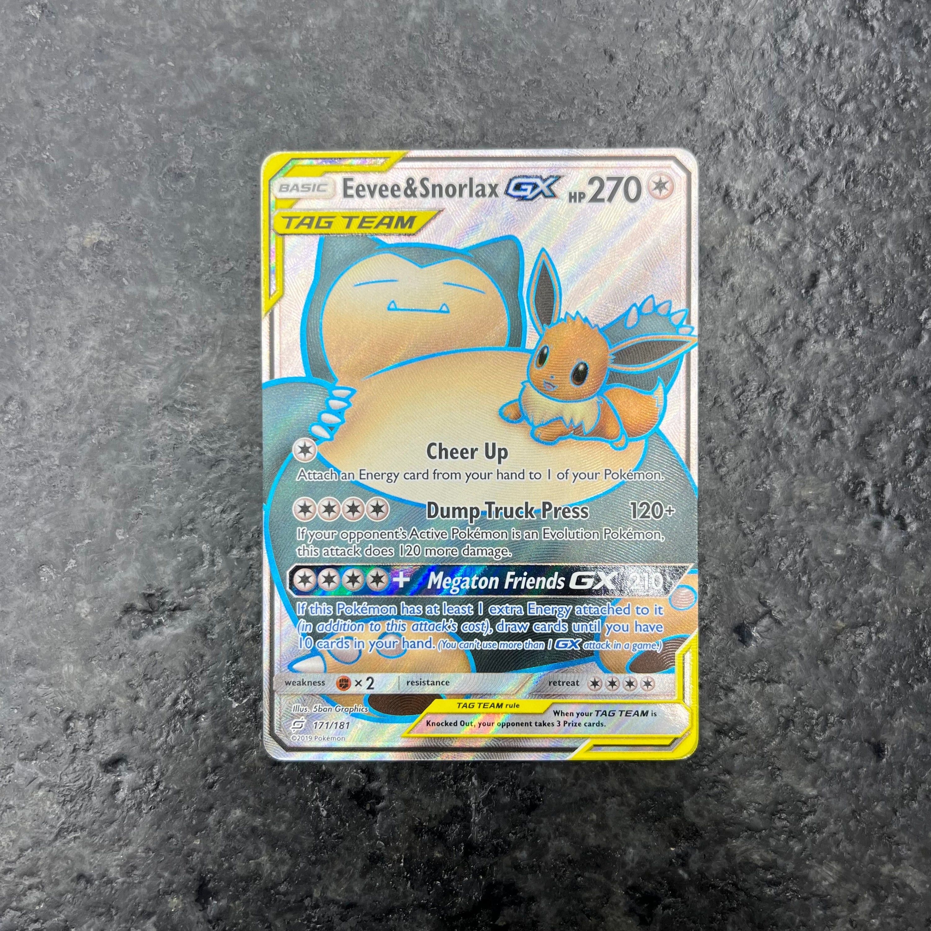 EEVEE & SNORLAX GX TAG TEAM FULL ART 171/181 (NM)