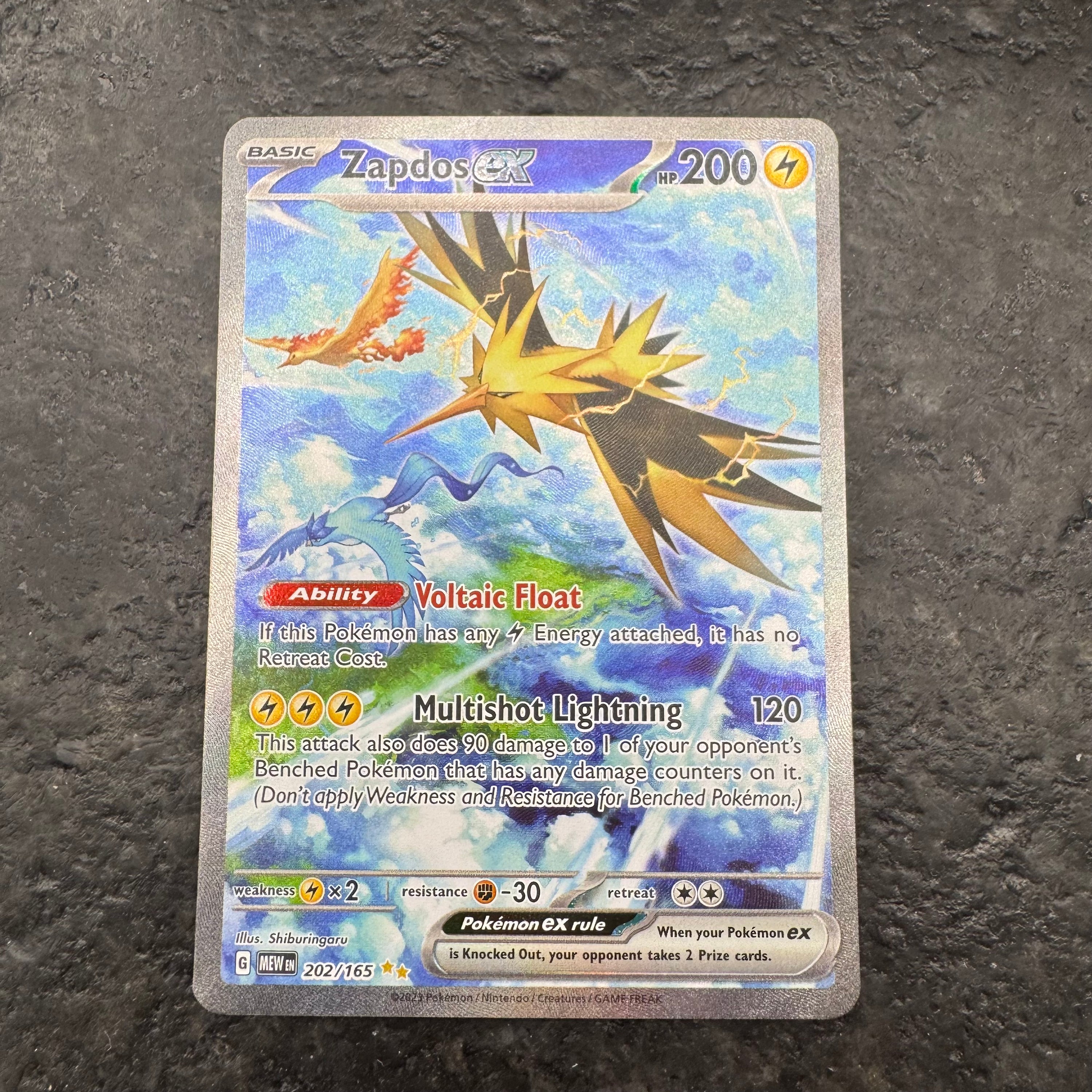 ZAPDOS EX ILLUSTRATION RARE 202/165 (NM)