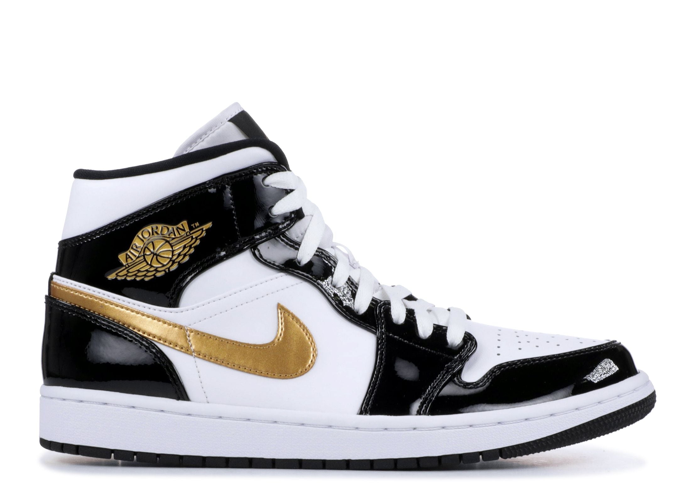 AIR JORDAN 1 MID “PATENT BLACK GOLD”