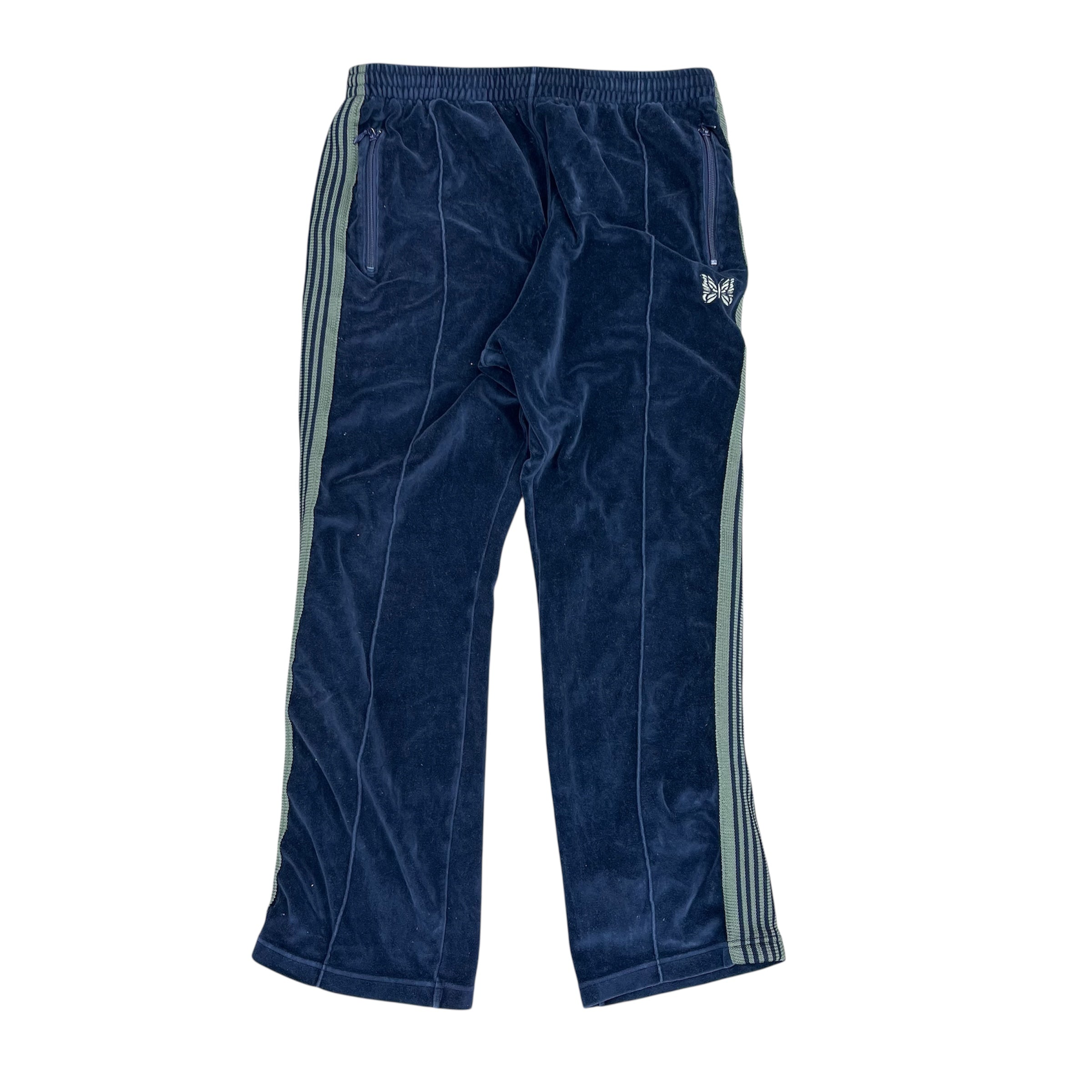 NEEDLES VELOUR BLUE/GREEN SWEATPANTS