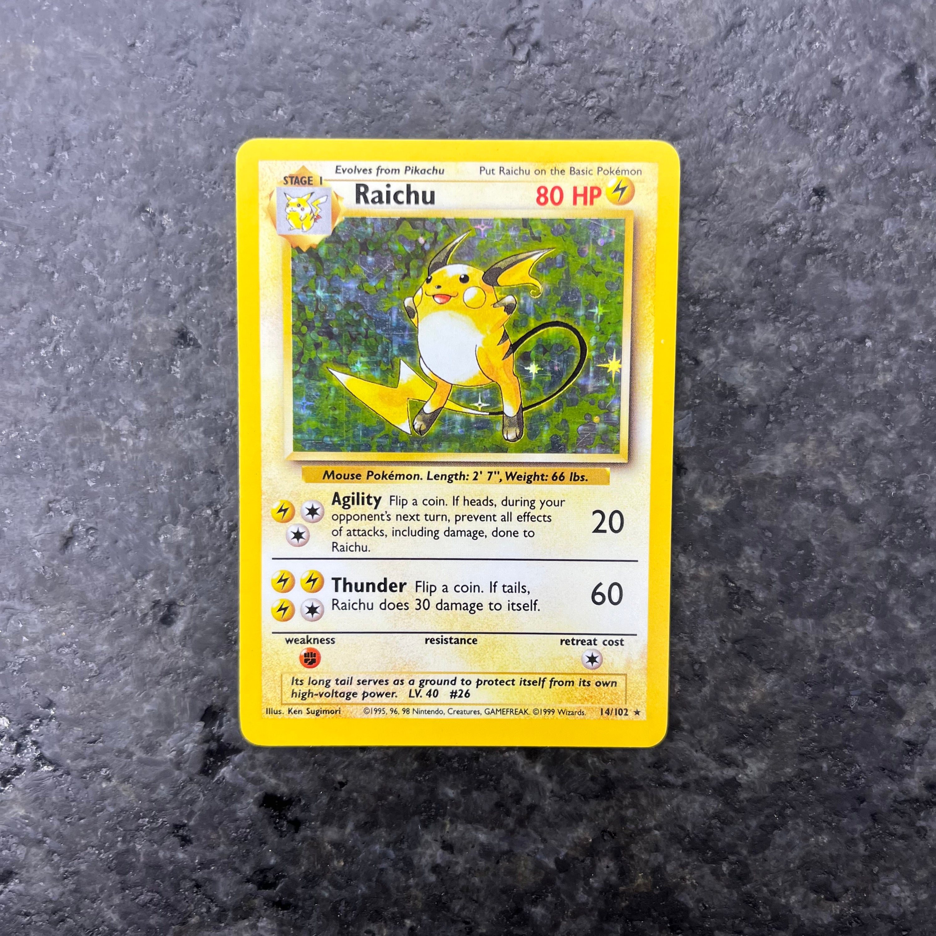RAICHU BASE SET HOLO 14/102 (NM)