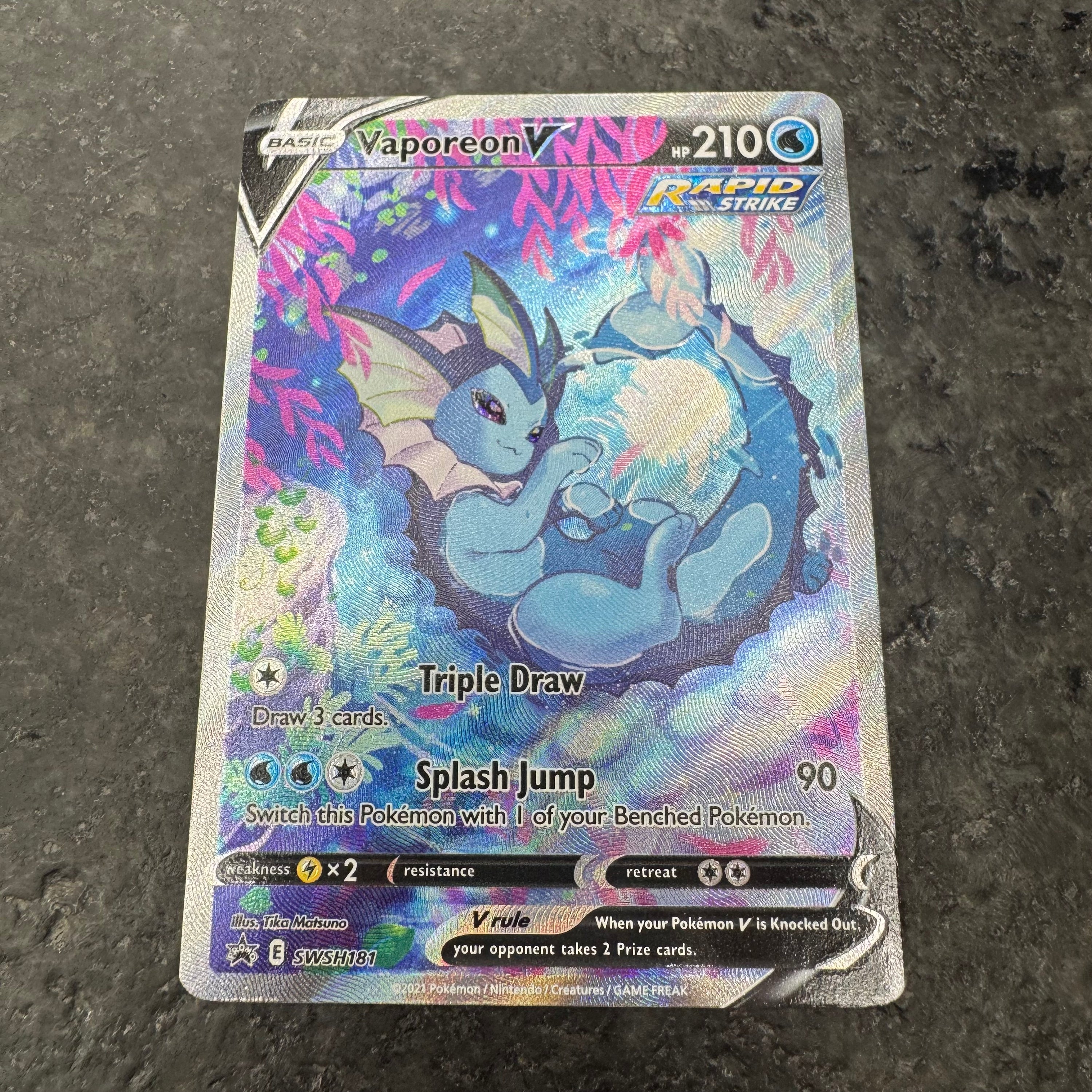 VAPOREON V ALT ART PROMO SWSH181 (NM)