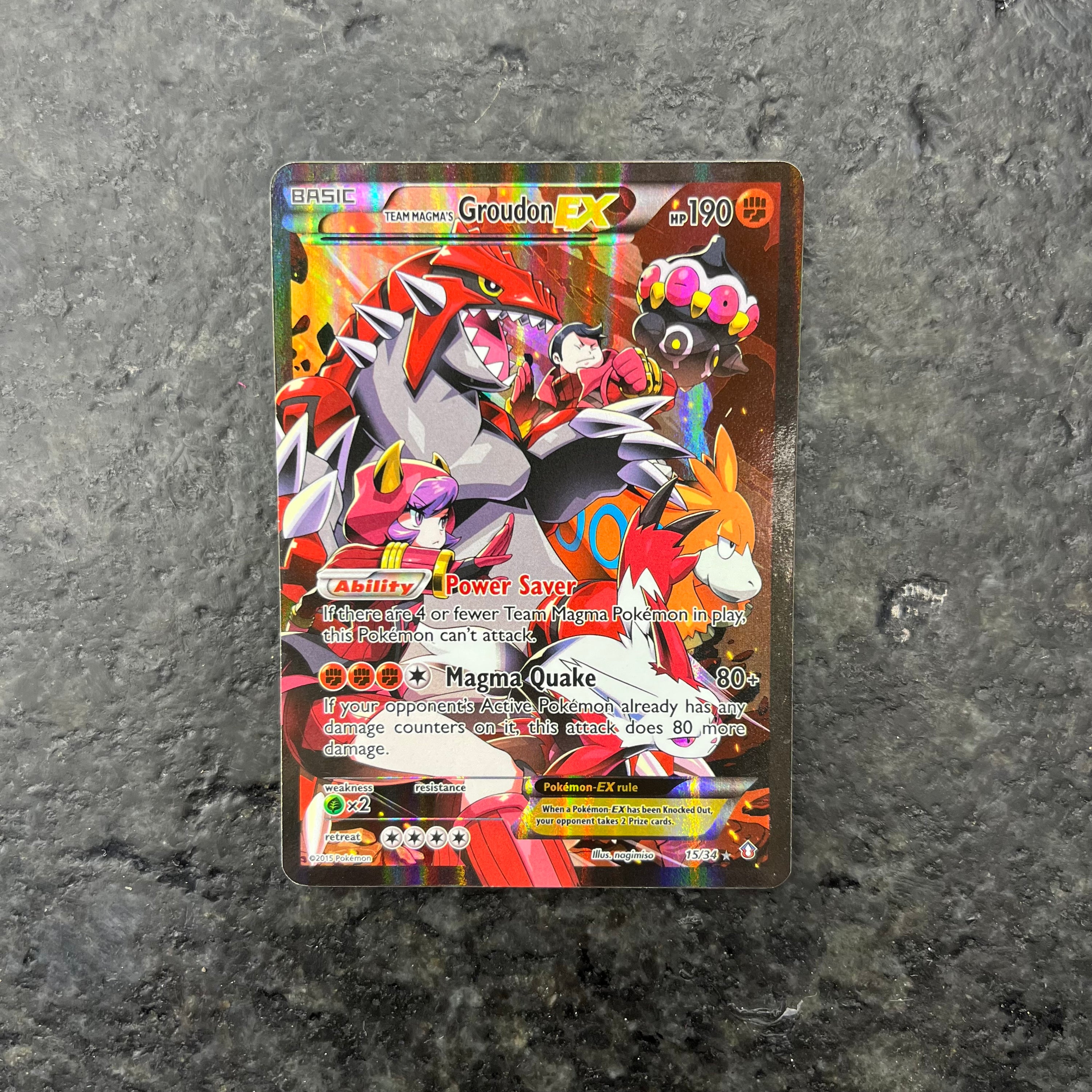 TEAM MAGMAS GROUDON EX ALT ART 15/34 (LP)