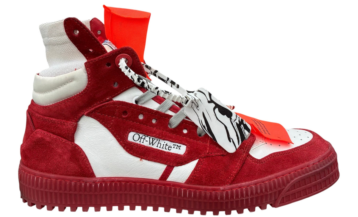 OFF WHITE “OFF COURT” HIGH TOP RED SNEAKER