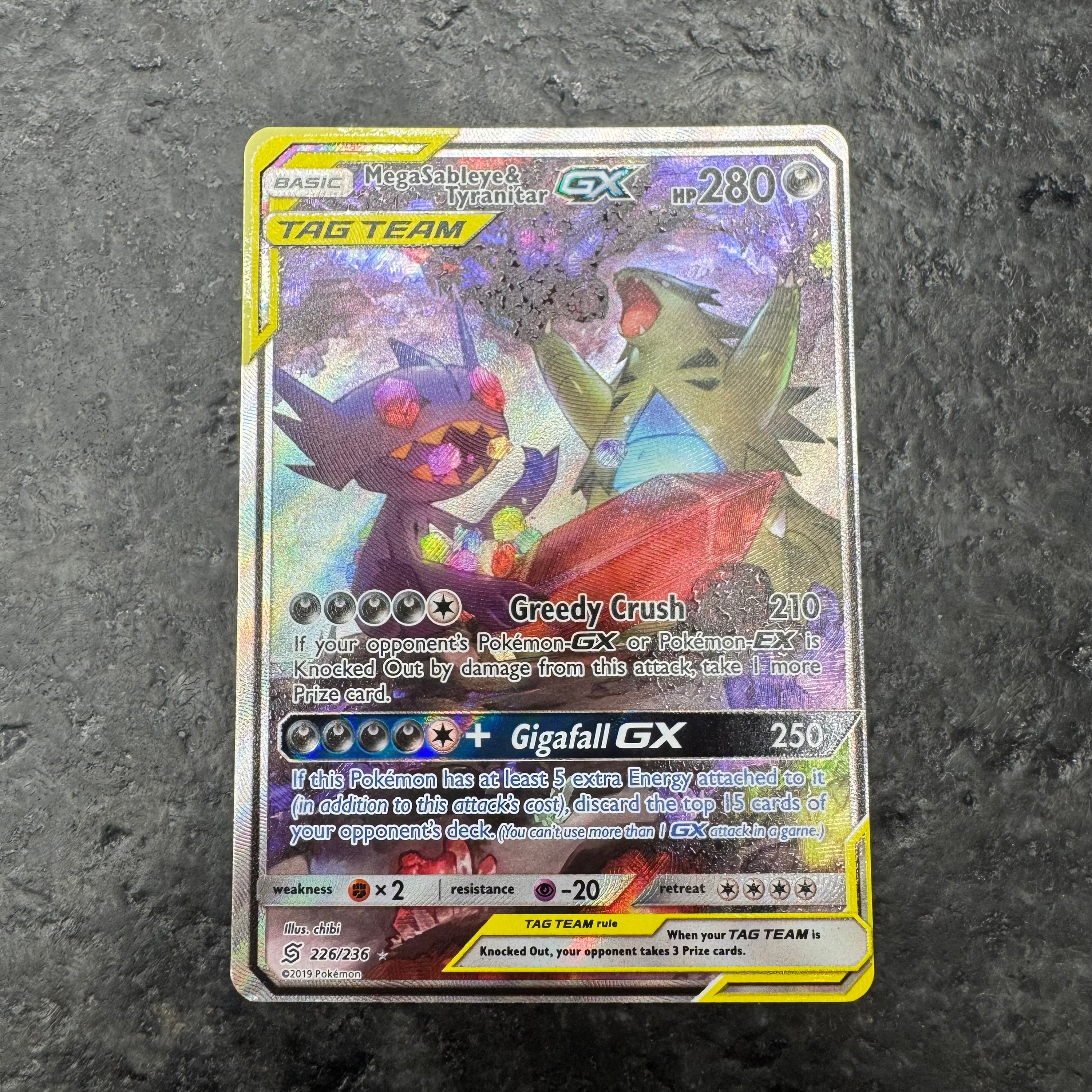 MEGA SABLEYE & TYRANITAR GX ALT ART 226/236 (NM)