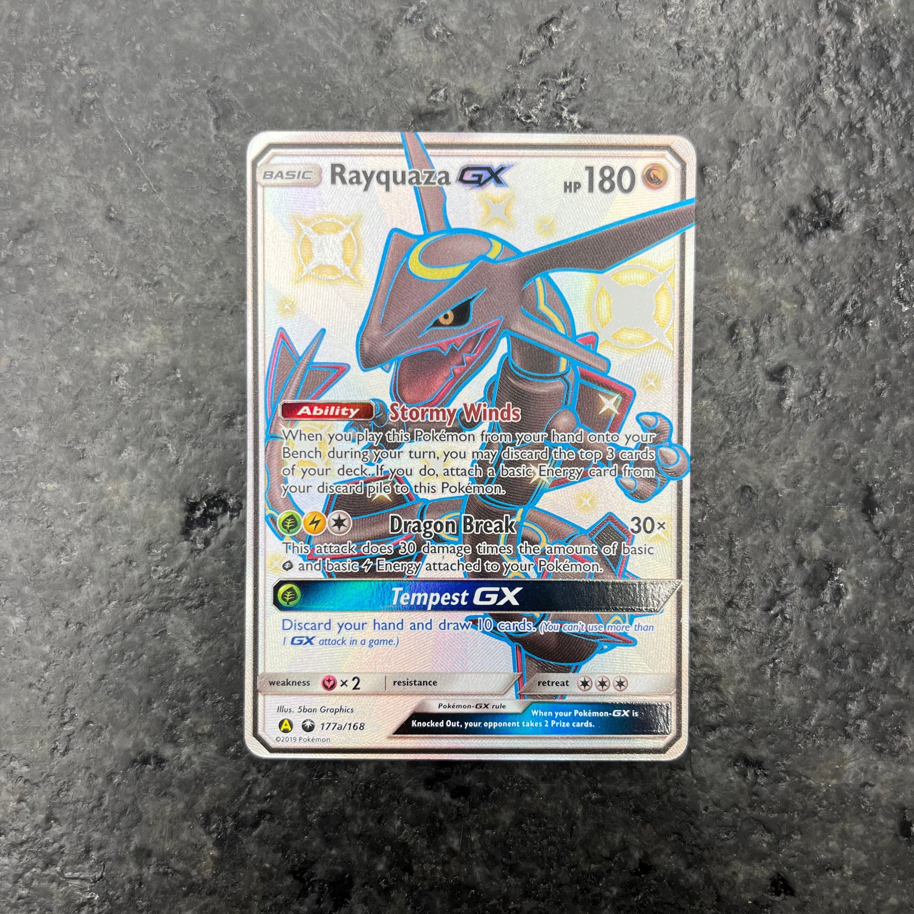 SHINY RAYQUAZA GX FULL ART 177a/168 (NM)