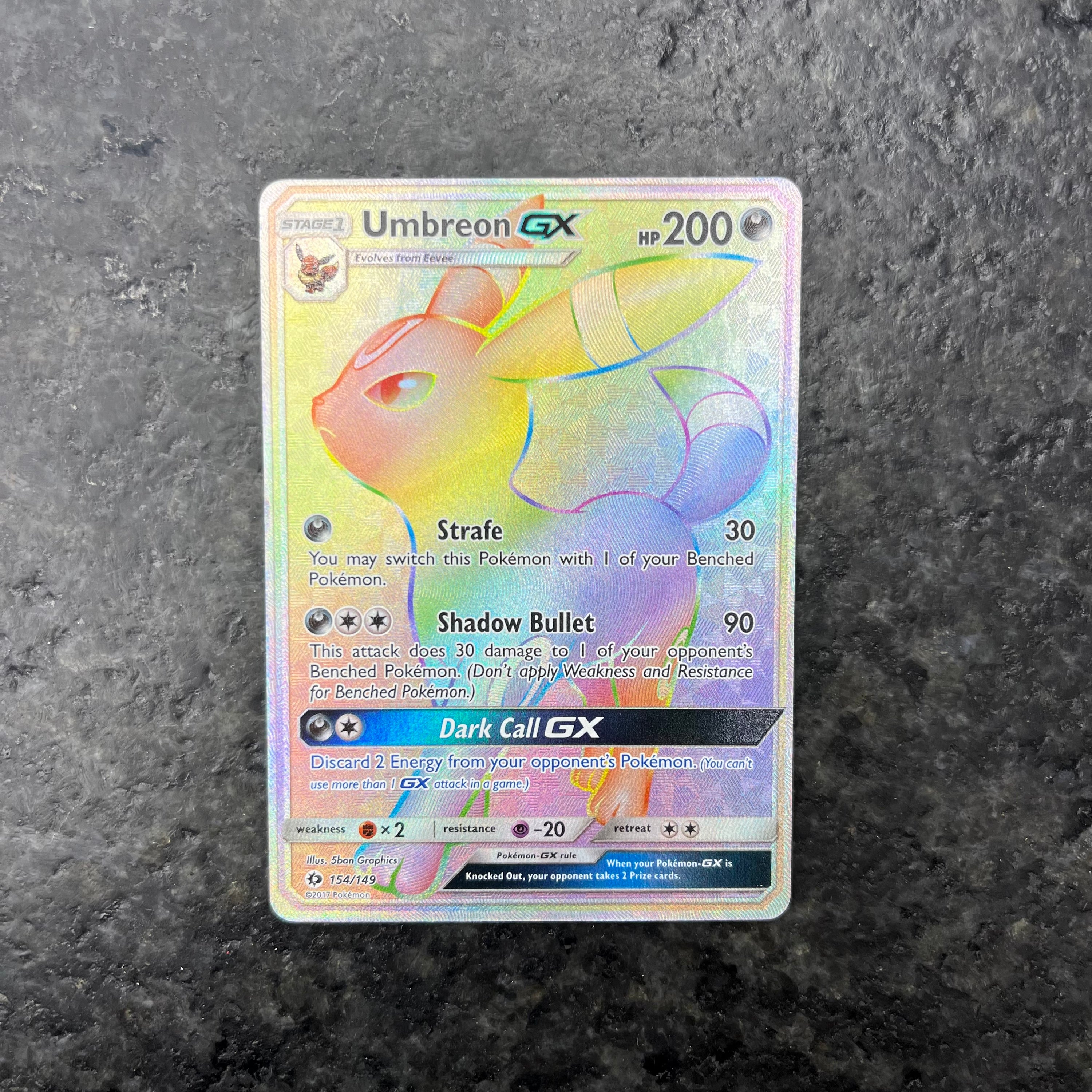 UMBREON GX RAINBOW RARE 154/149 (NM)