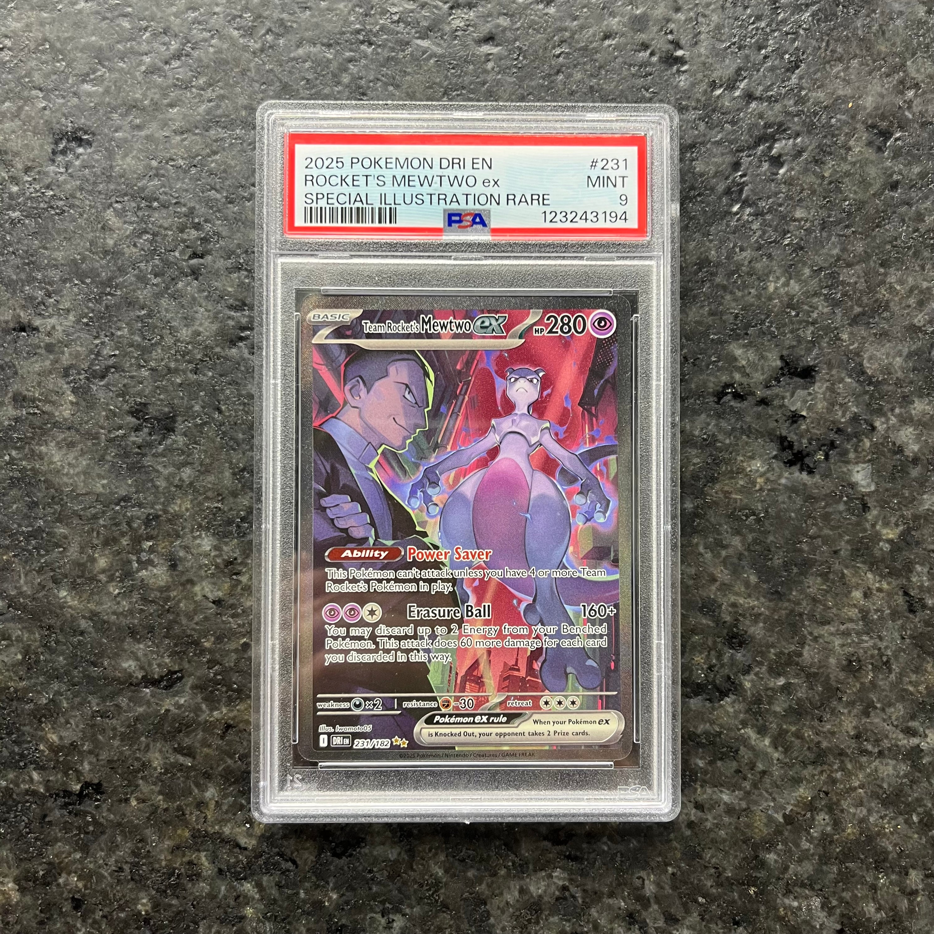 TEAM ROCKETS MEWTWO EX DESTINED RIVALS SIR 231/182 PSA 9