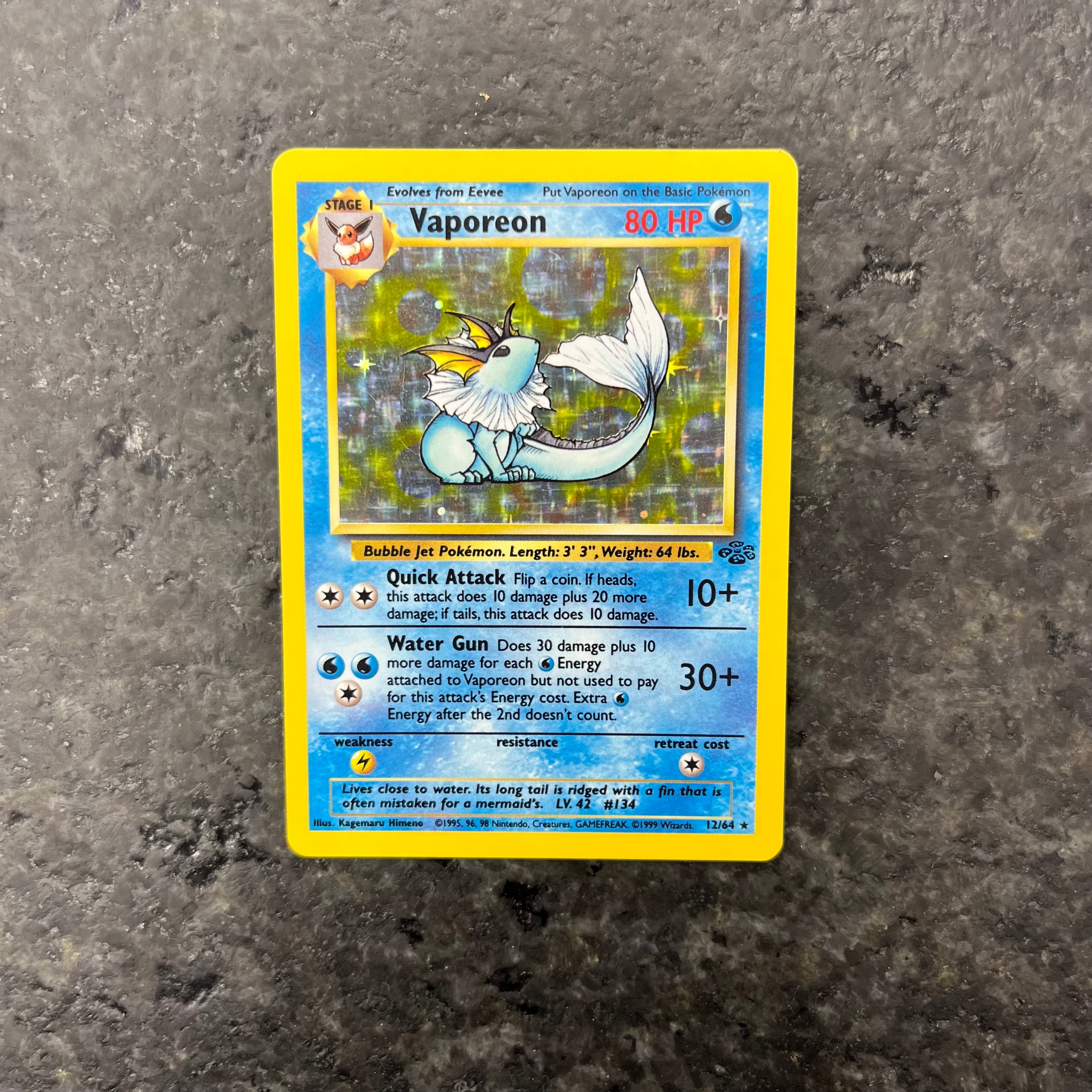 VAPOREON JUNGLE HOLO 12/64 (NM)