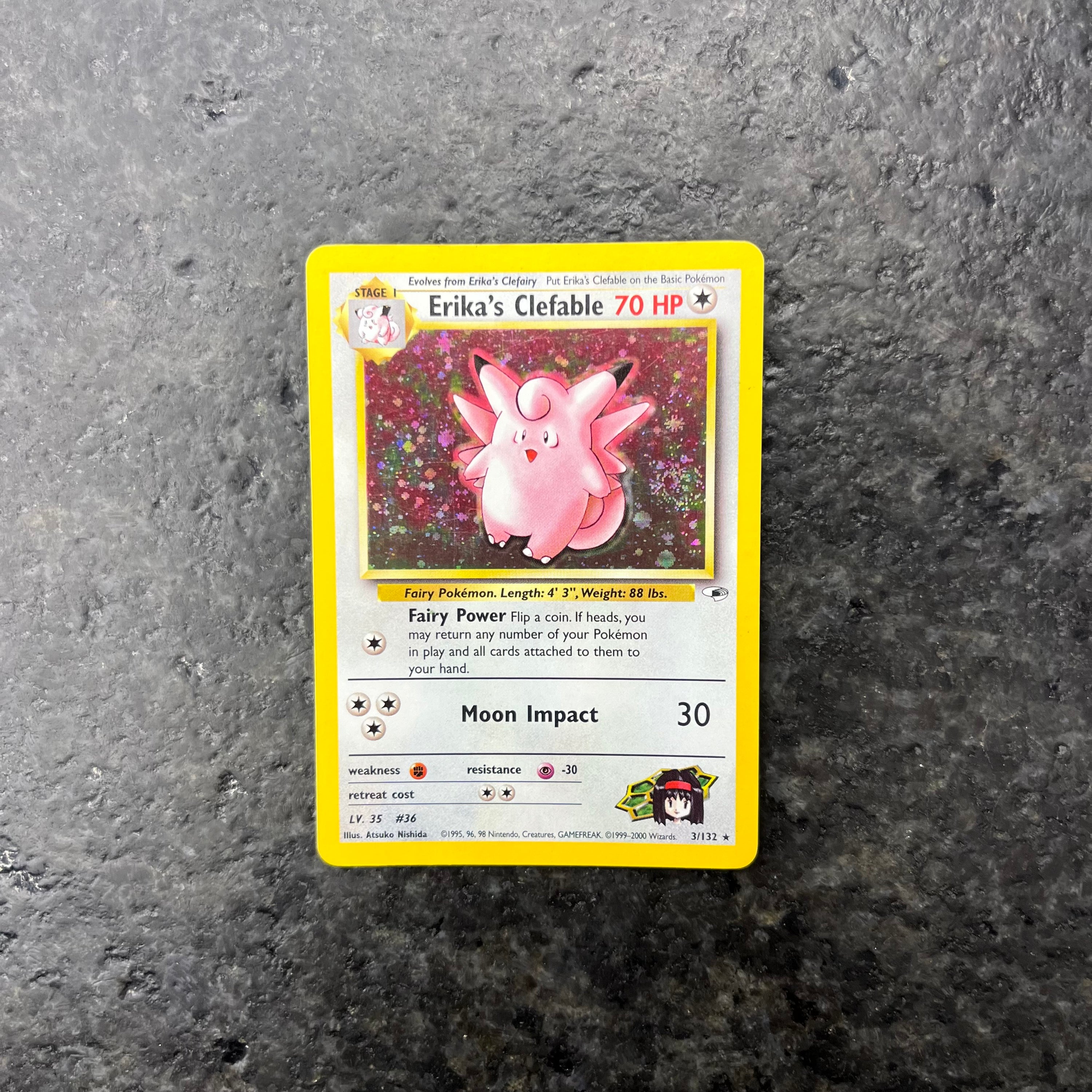 ERIKA’S CLEFABLE SWIRL HOLO GYM HEROES 3/132 (VLP)