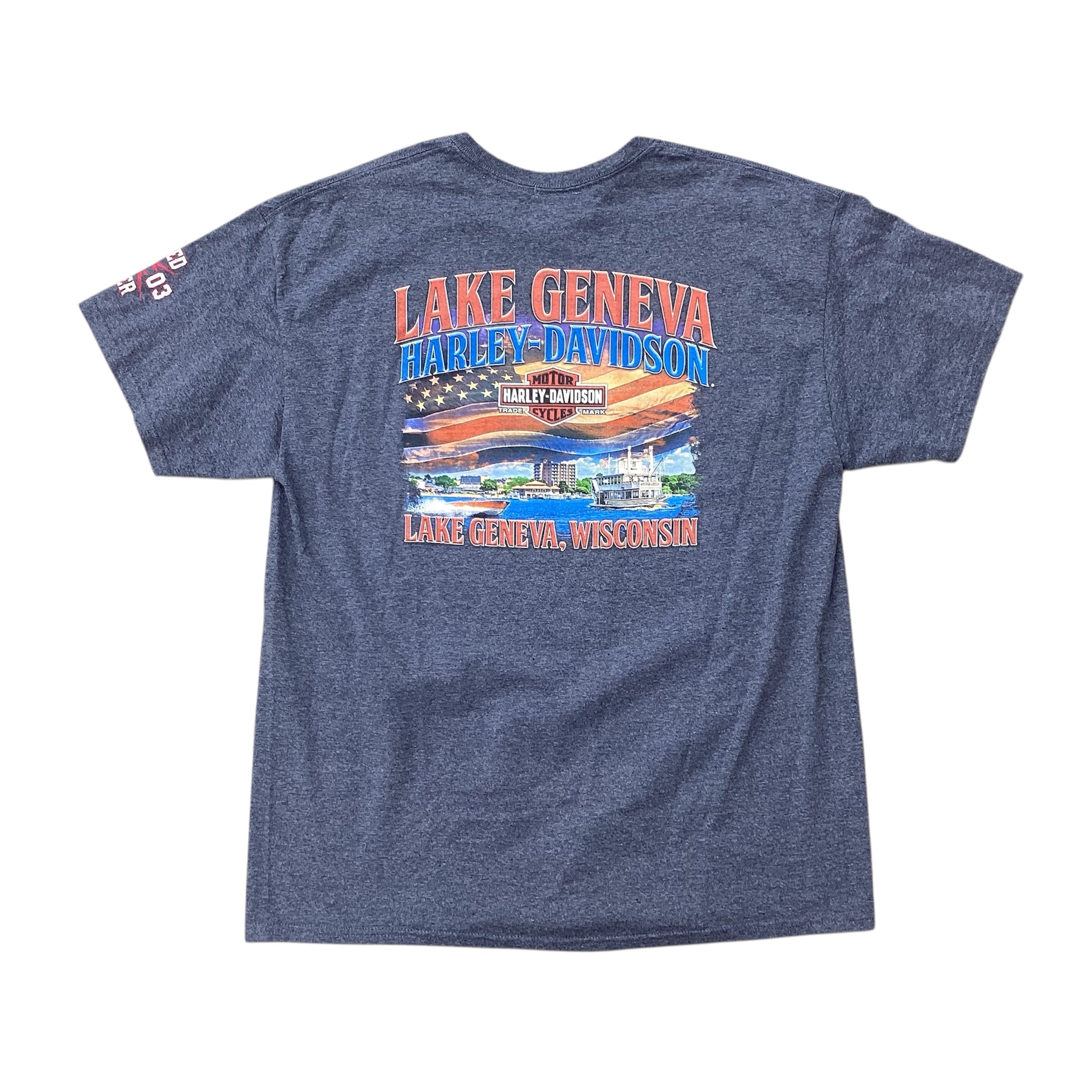 Y2K HARLEY DAVIDSON LAKE GENEVA  TEE