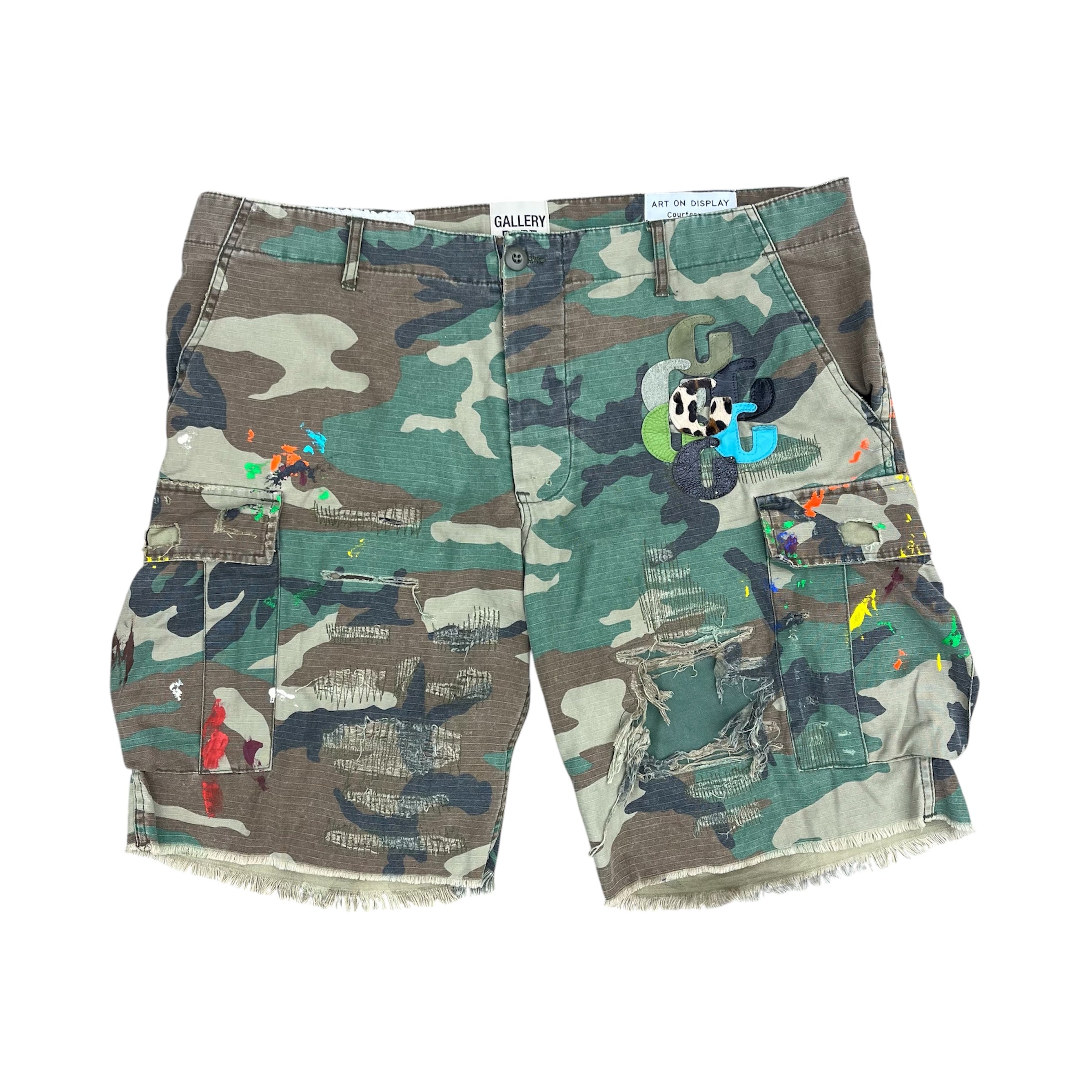 GALLERY DEPT CAMO PATCH DISTRESSED DENIM