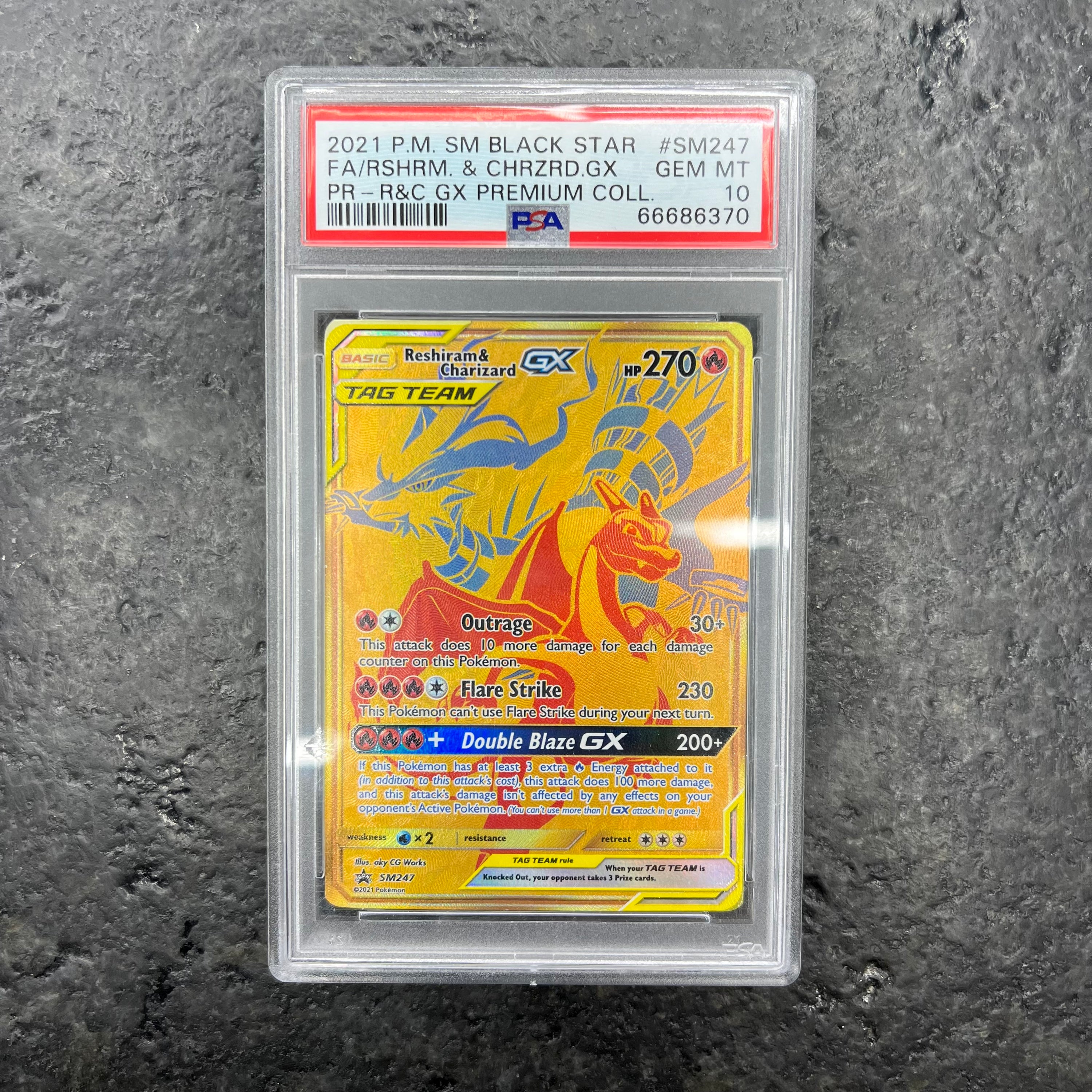 PSA 10 RESHIRAM AND CHARIZARD GX TAG TEAM SM247