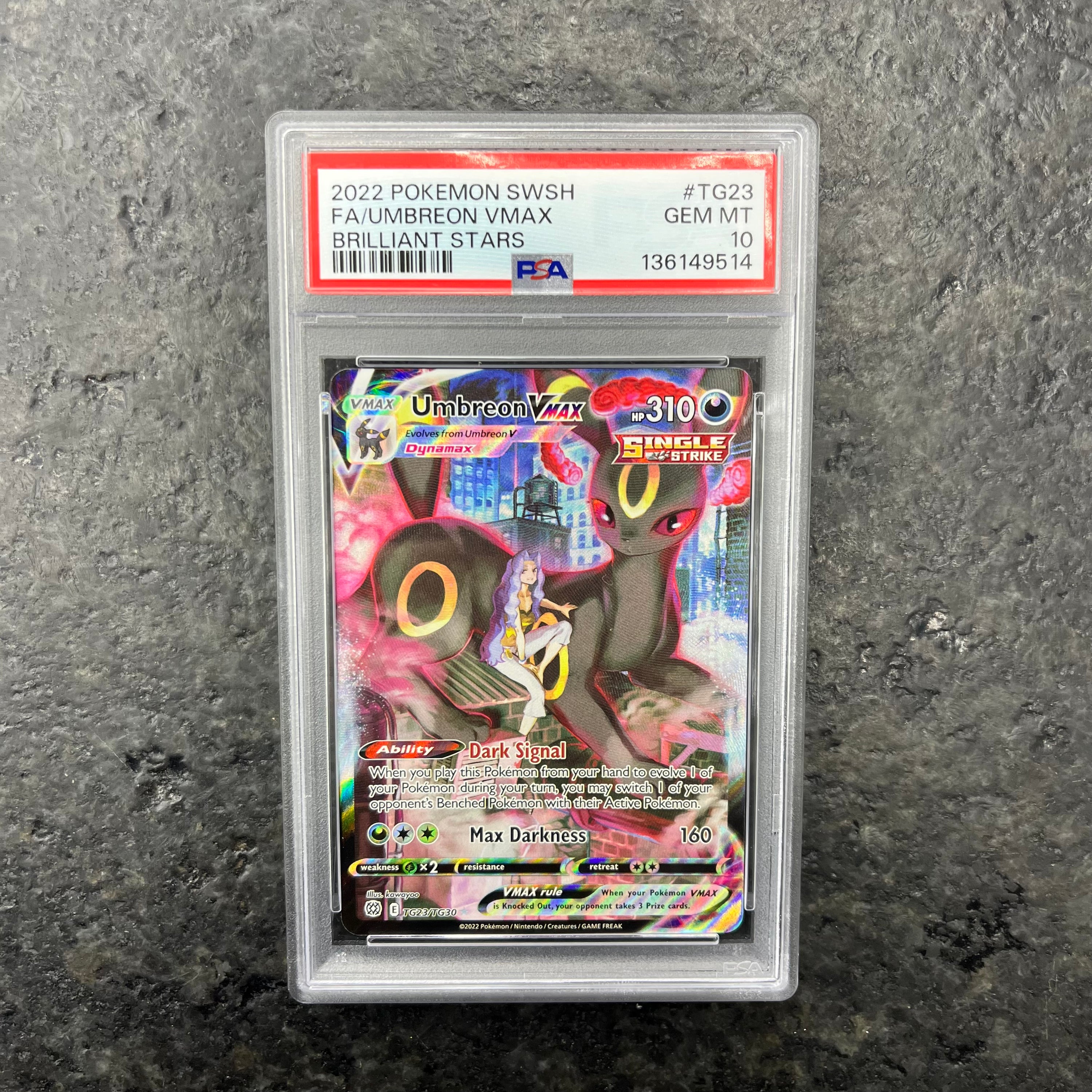UMBREON VMAX BRILLIANT STARS ALT ART TG23/TG30 PSA 10