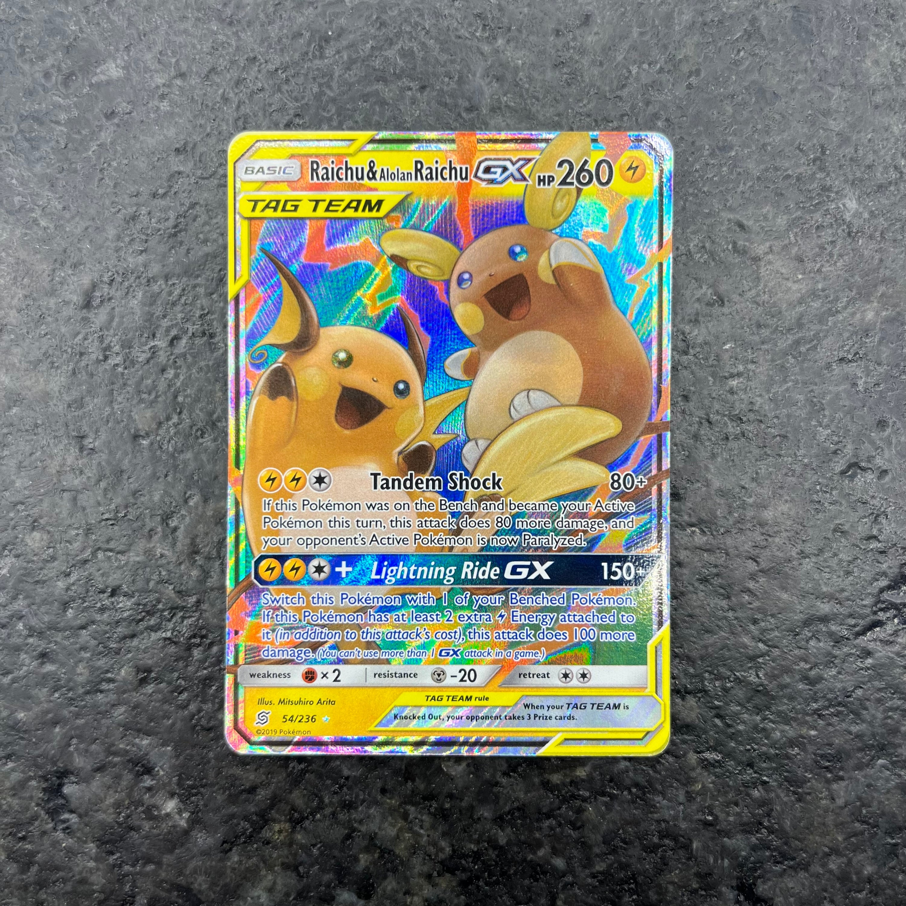 RAICHU & ALOLAN RAICHU GX TAG TEAM 54/236 (NM)