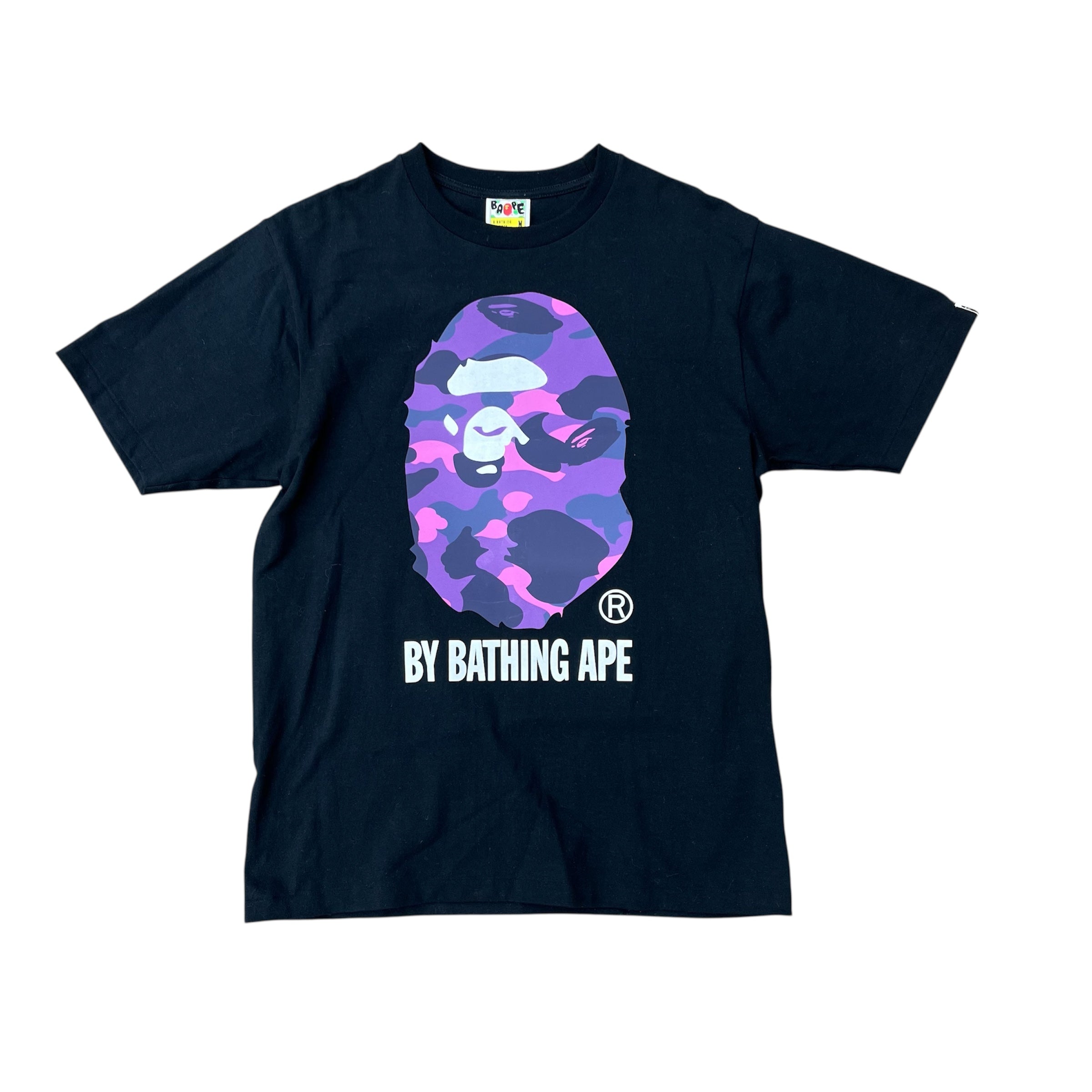 BAPE PURPLE LOGO CAMO TEE