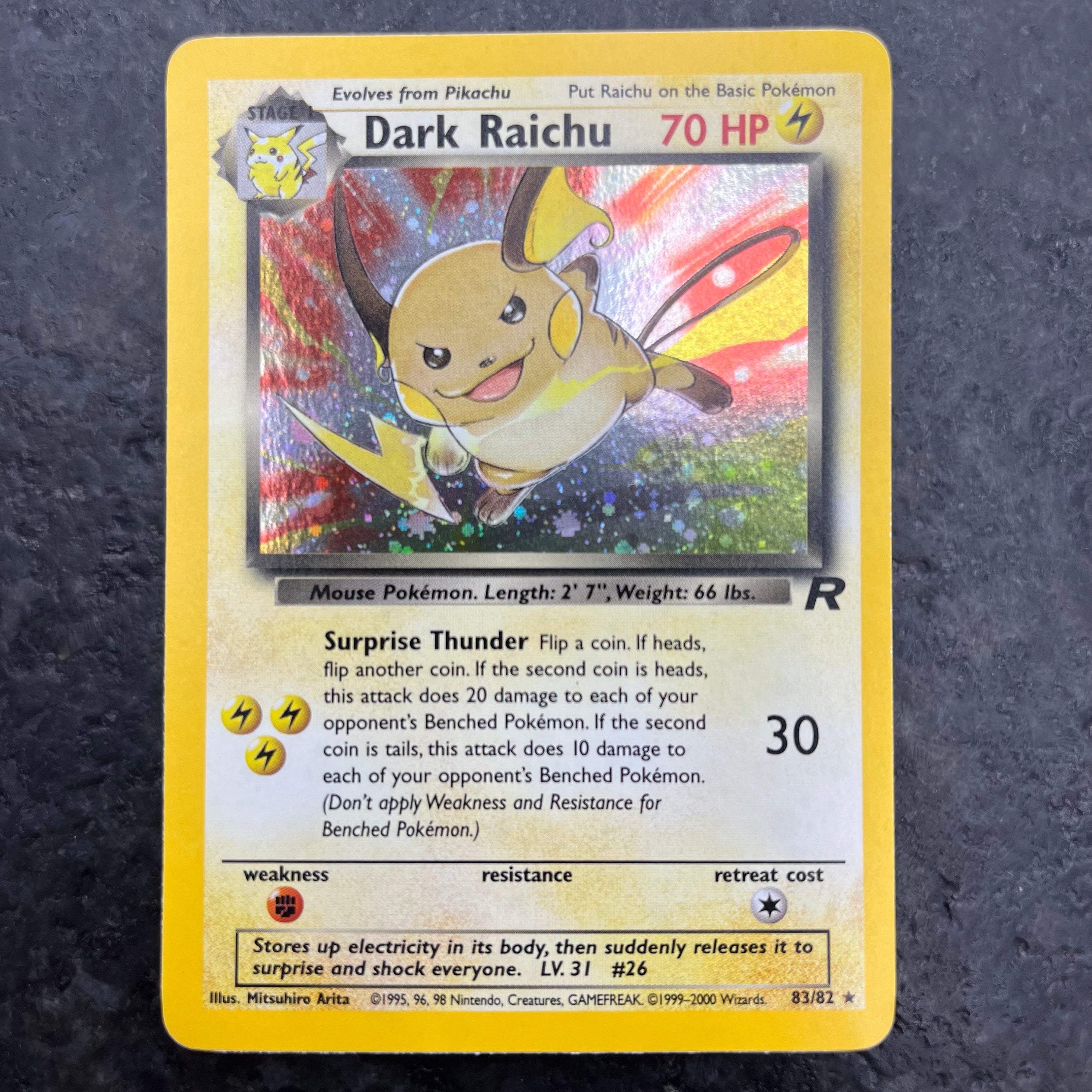 DARK RAICHU TEAM ROCKET HOLO 83/82 (NM)