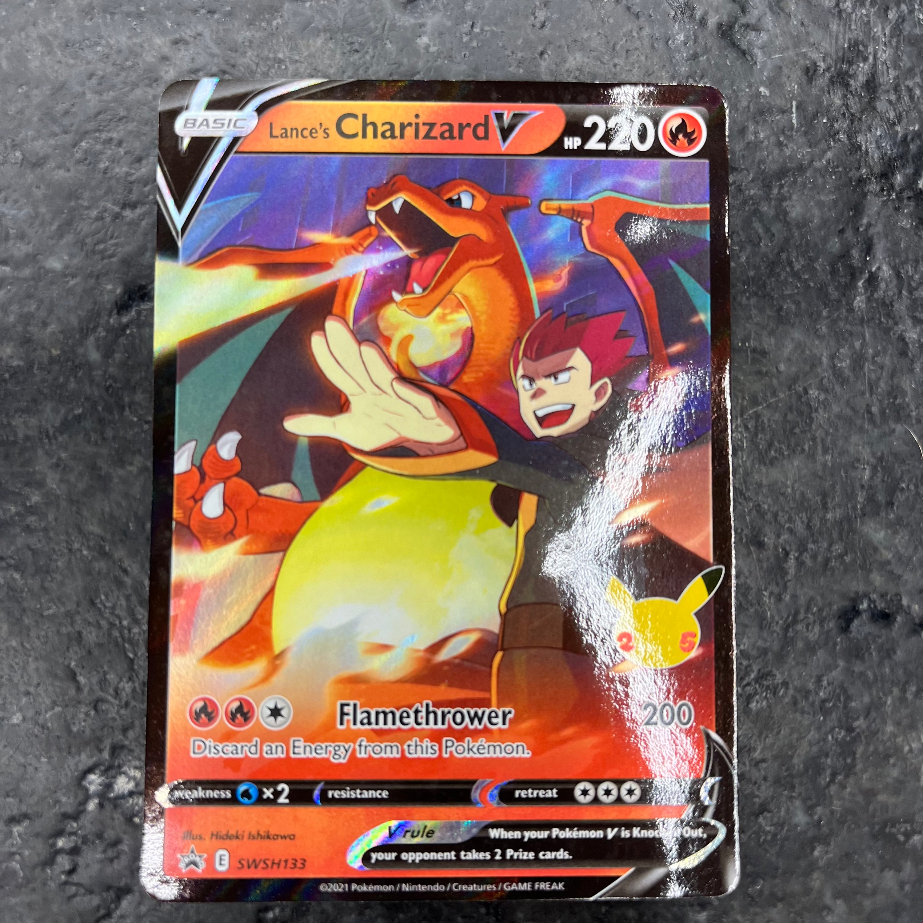 LANCES CHARIZARD V 25TH ANNIVERSARY SWORD AND SHIELD PROMO SWSH133 NM