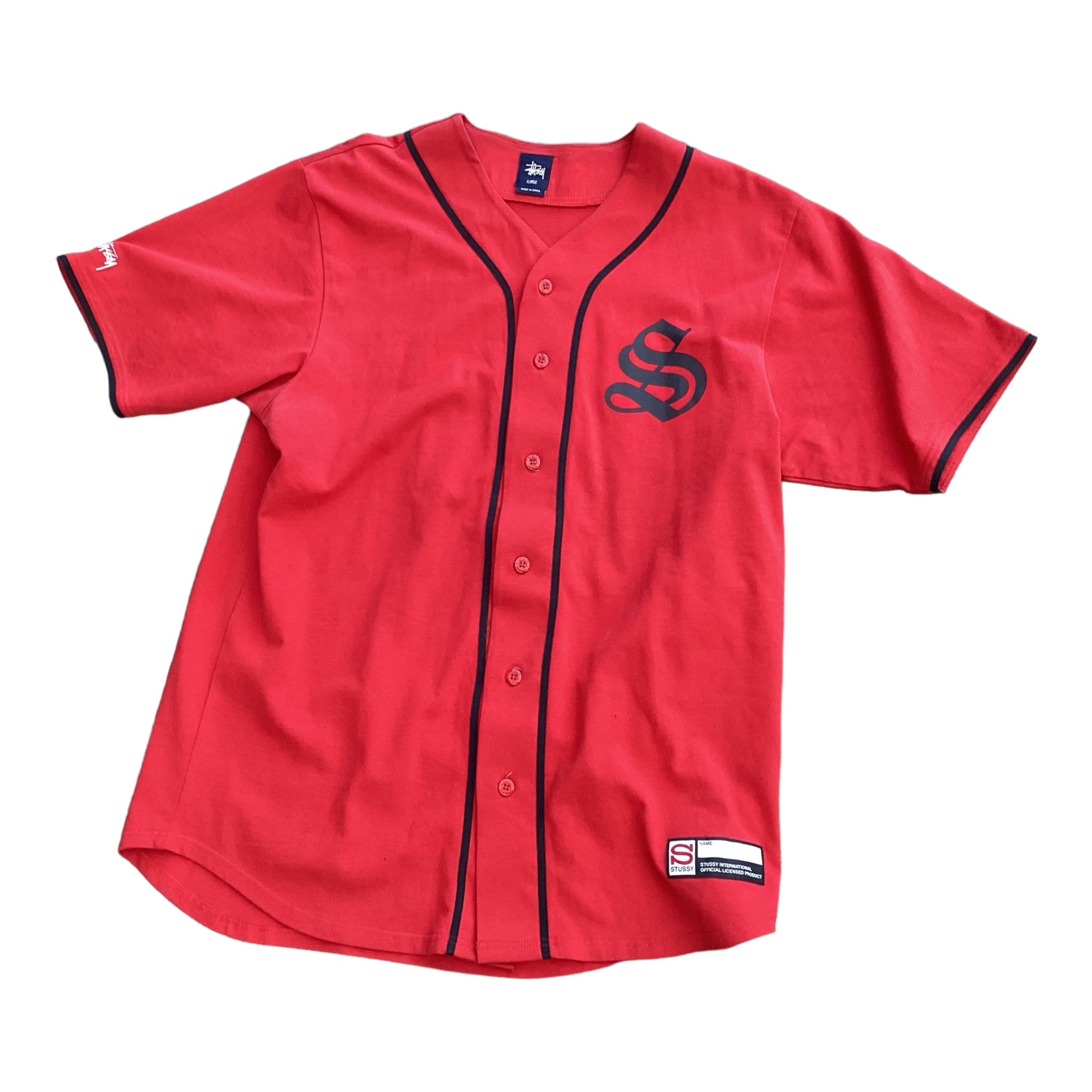 STUSSY BASEBALL JERSEY RED