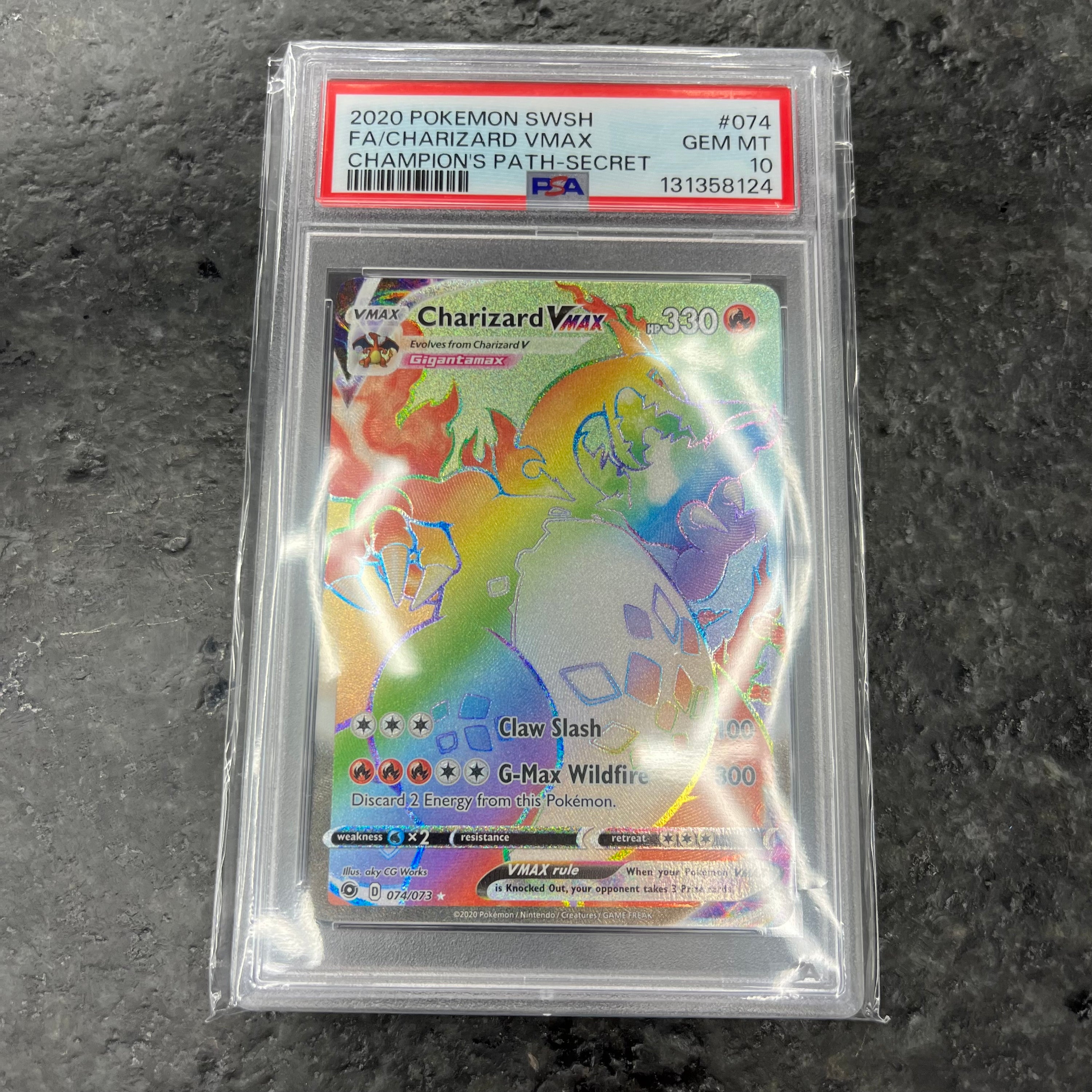 PSA 10 CHARIZARD VMAX (SECRET) CHAMPIONS PATH SECRET RARE 74/73