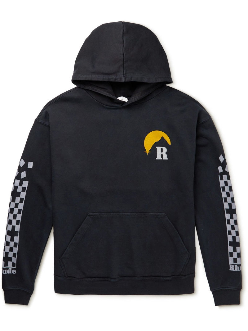 RHUDE MOONLIGHT LOGO HOODIE - BLACK