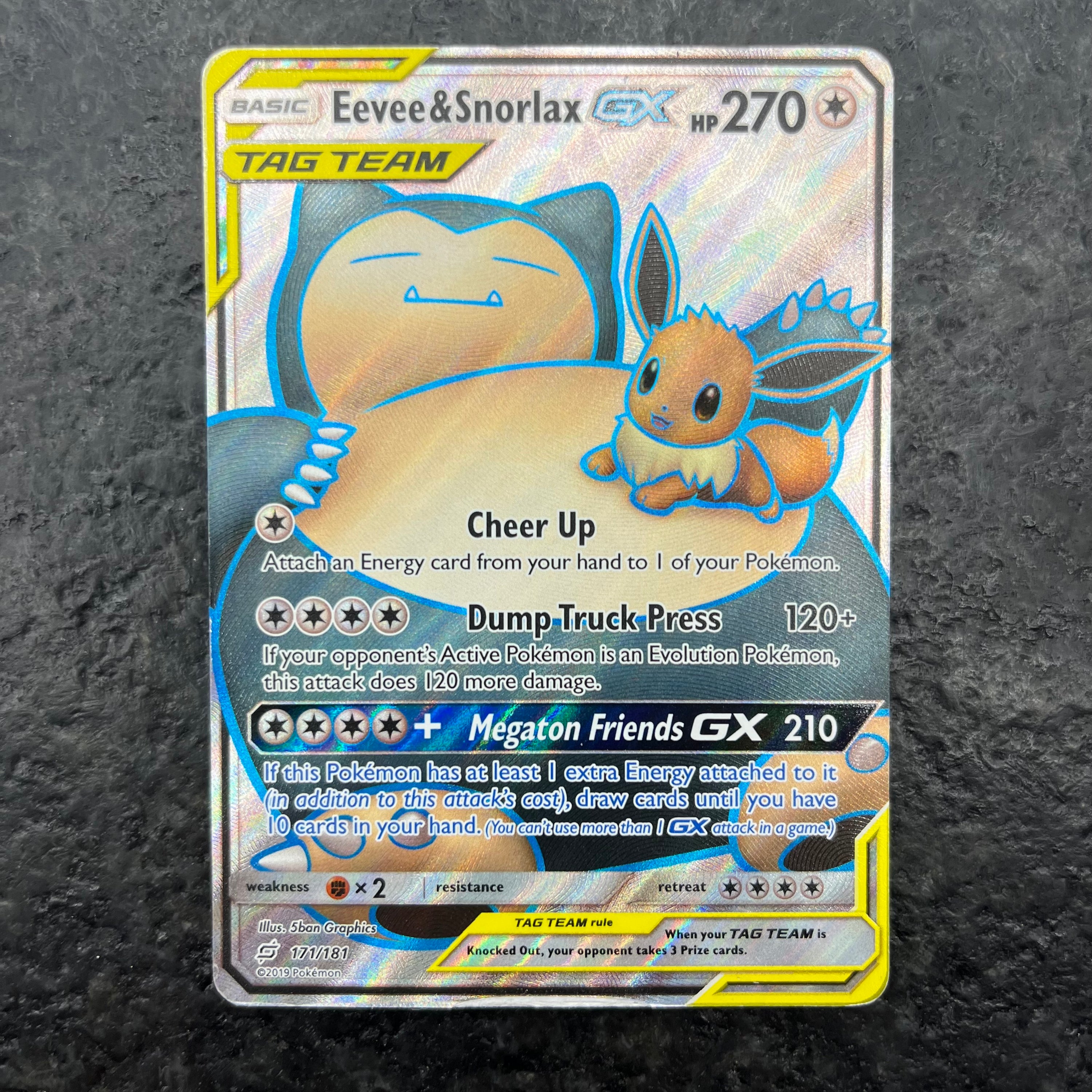 EEVEE & SNORLAX GX FULL ART 171/181 (HP)