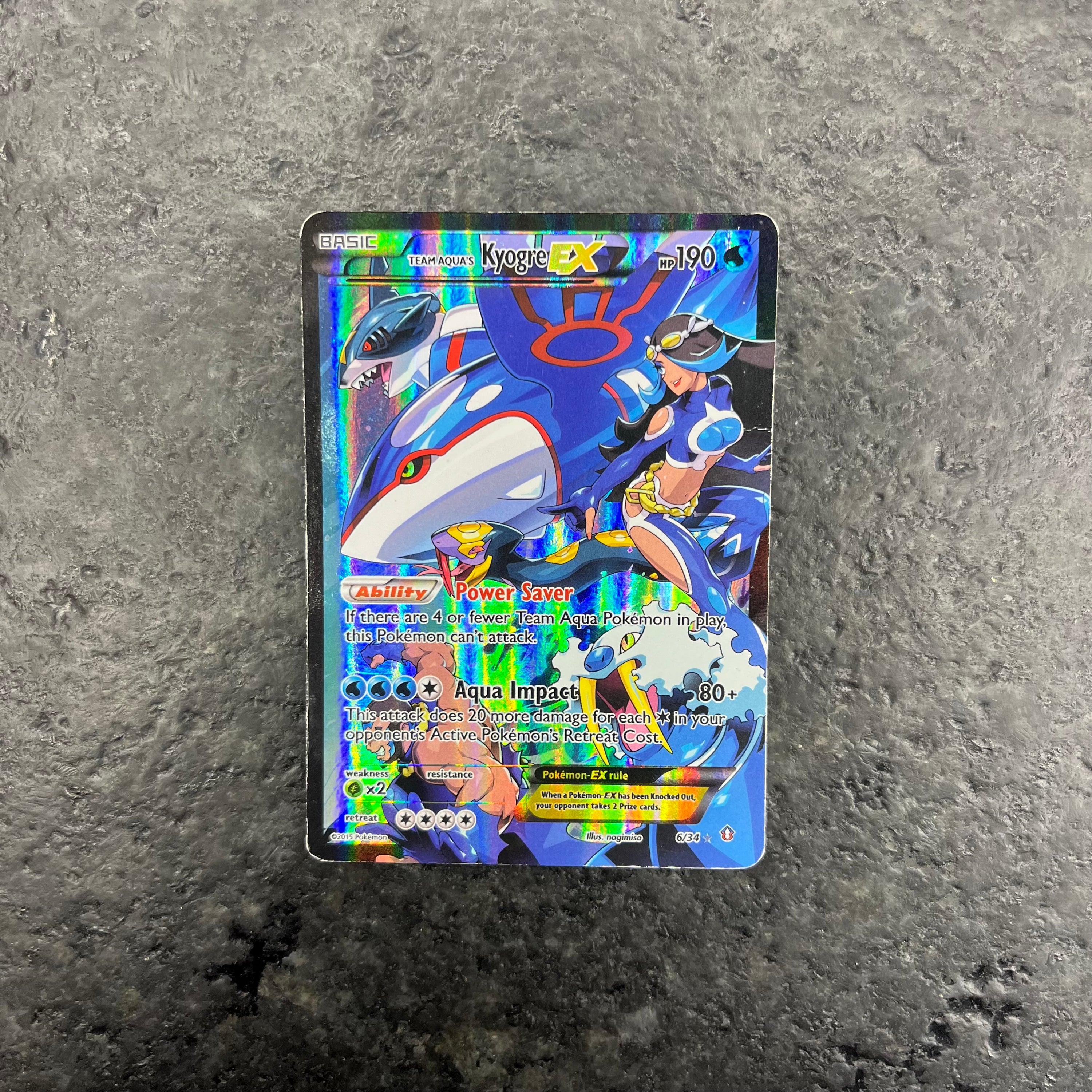TEAM AQUA’S KYOGRE EX ALT ART 6/34 (MP)