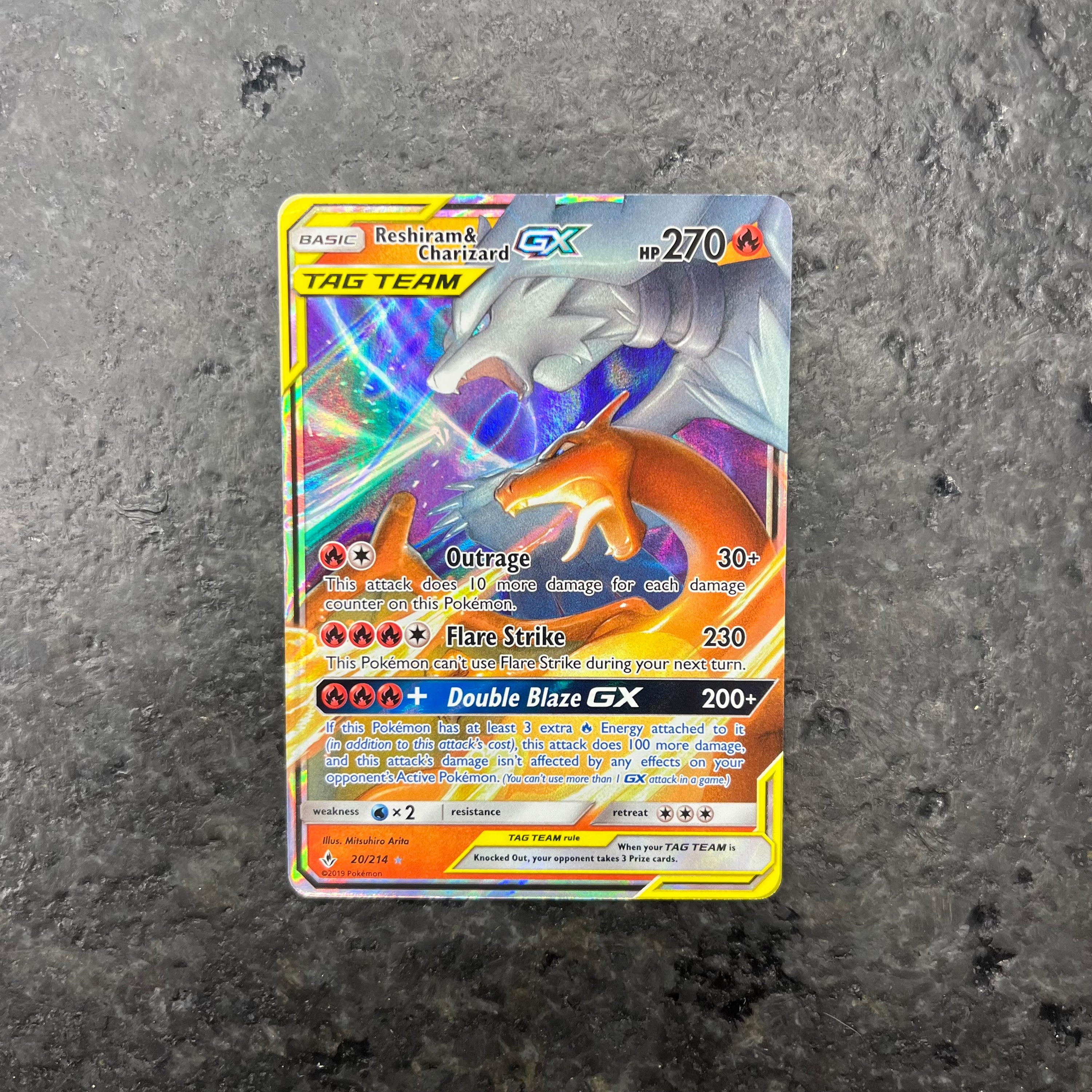 RESHIRAM & CHARIZARD GX TAG TEAM 20/214 (NM)