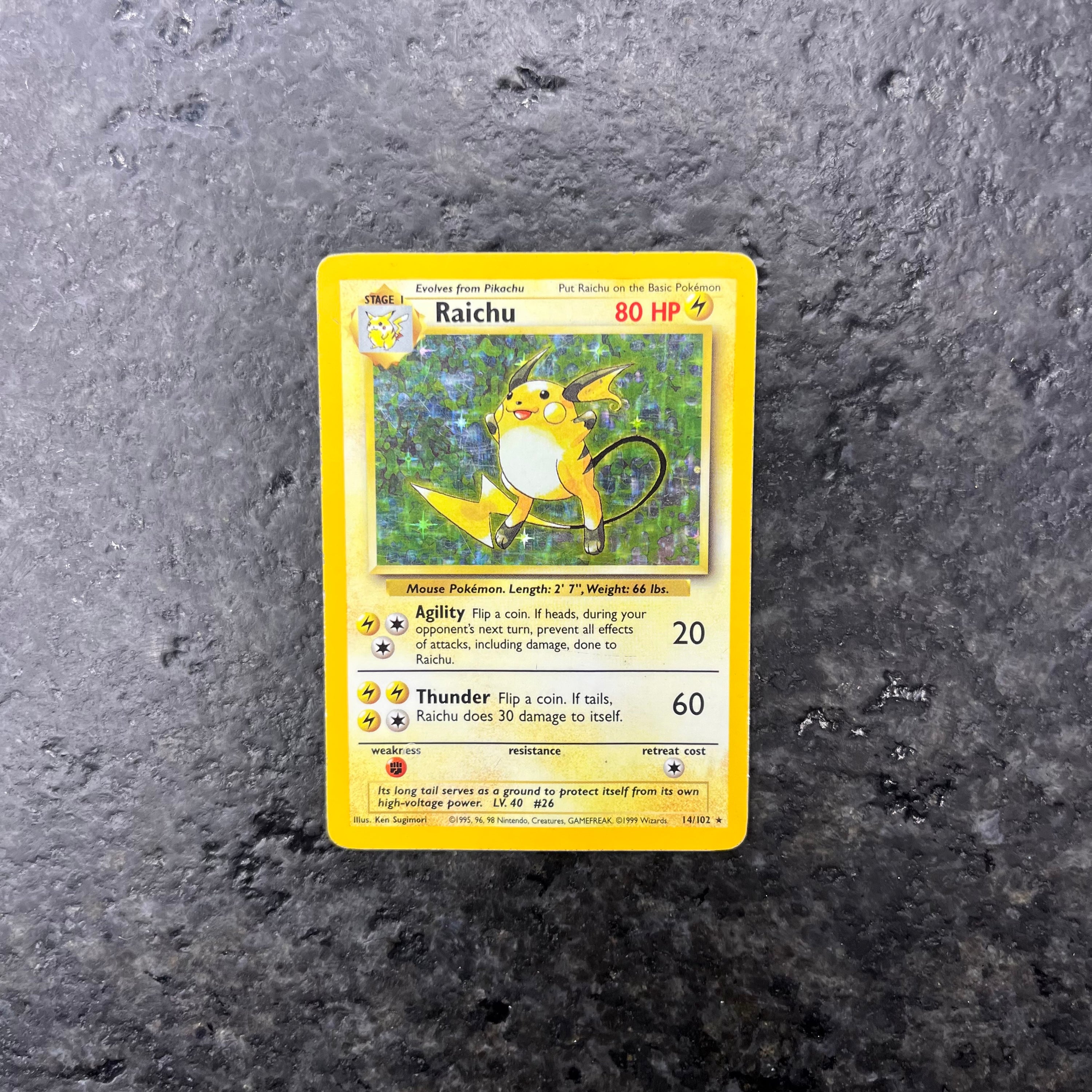 RAICHU BASE SET HOLO 14/102 (MP)