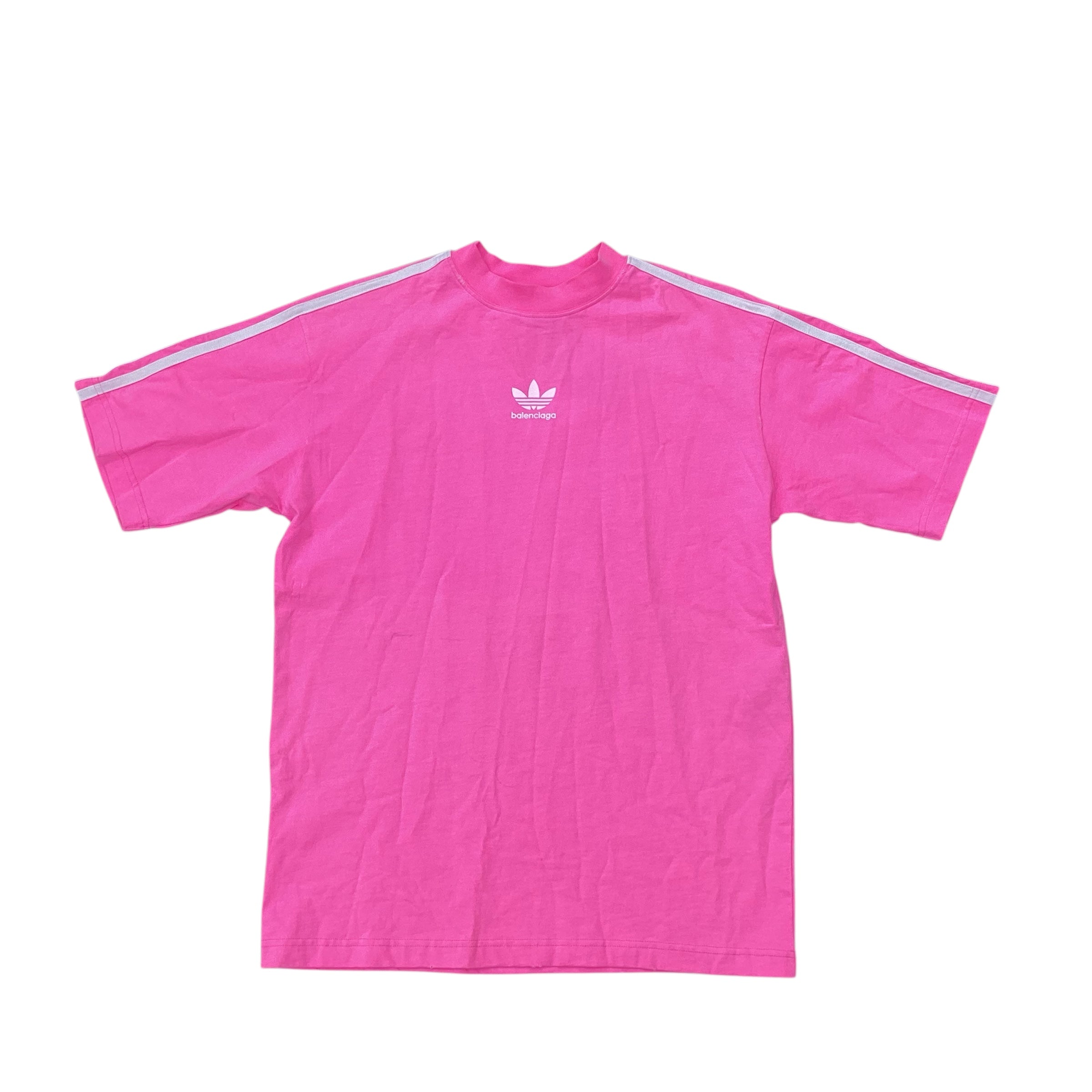 BALENCIAGA X ADIDAS STRIPED PINK TEE