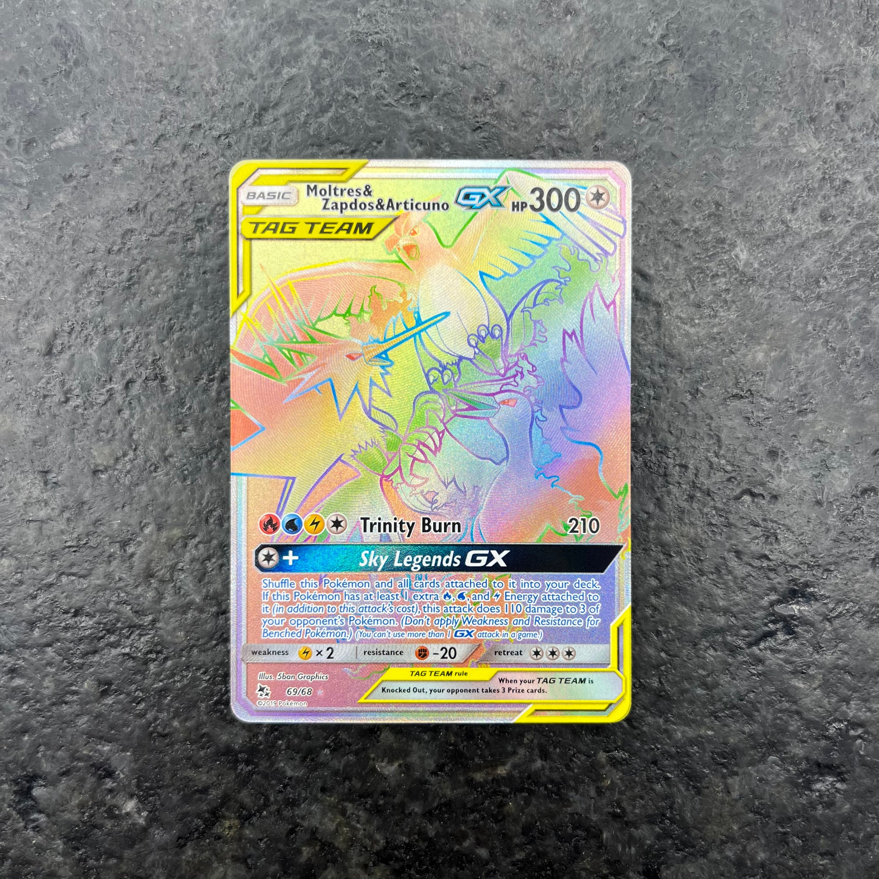 MOLTRES & ZAPDOS & ARTICUNO RAINBOW RARE 69/98 (NM)