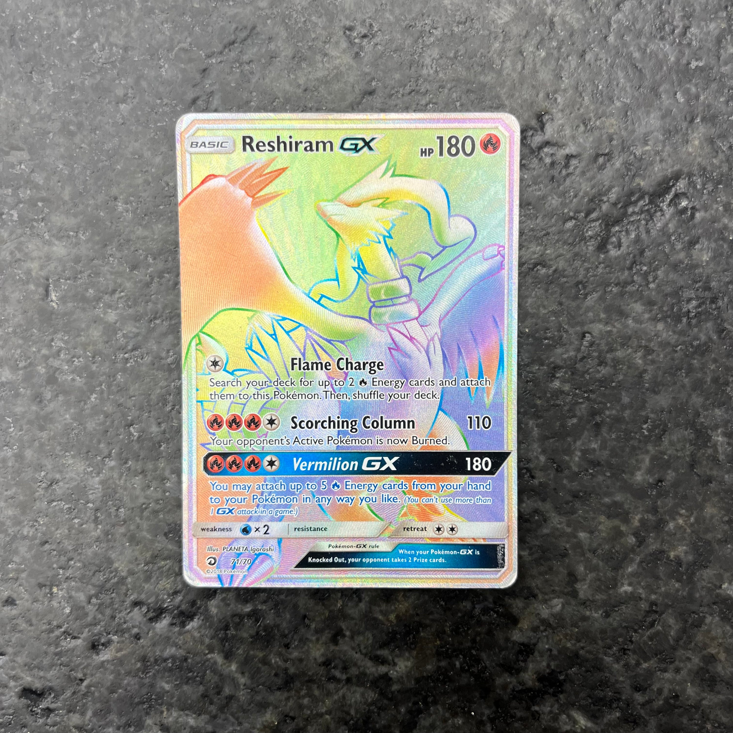 RESHIRAM GX RAINBOW RARE 71/70 (MP)
