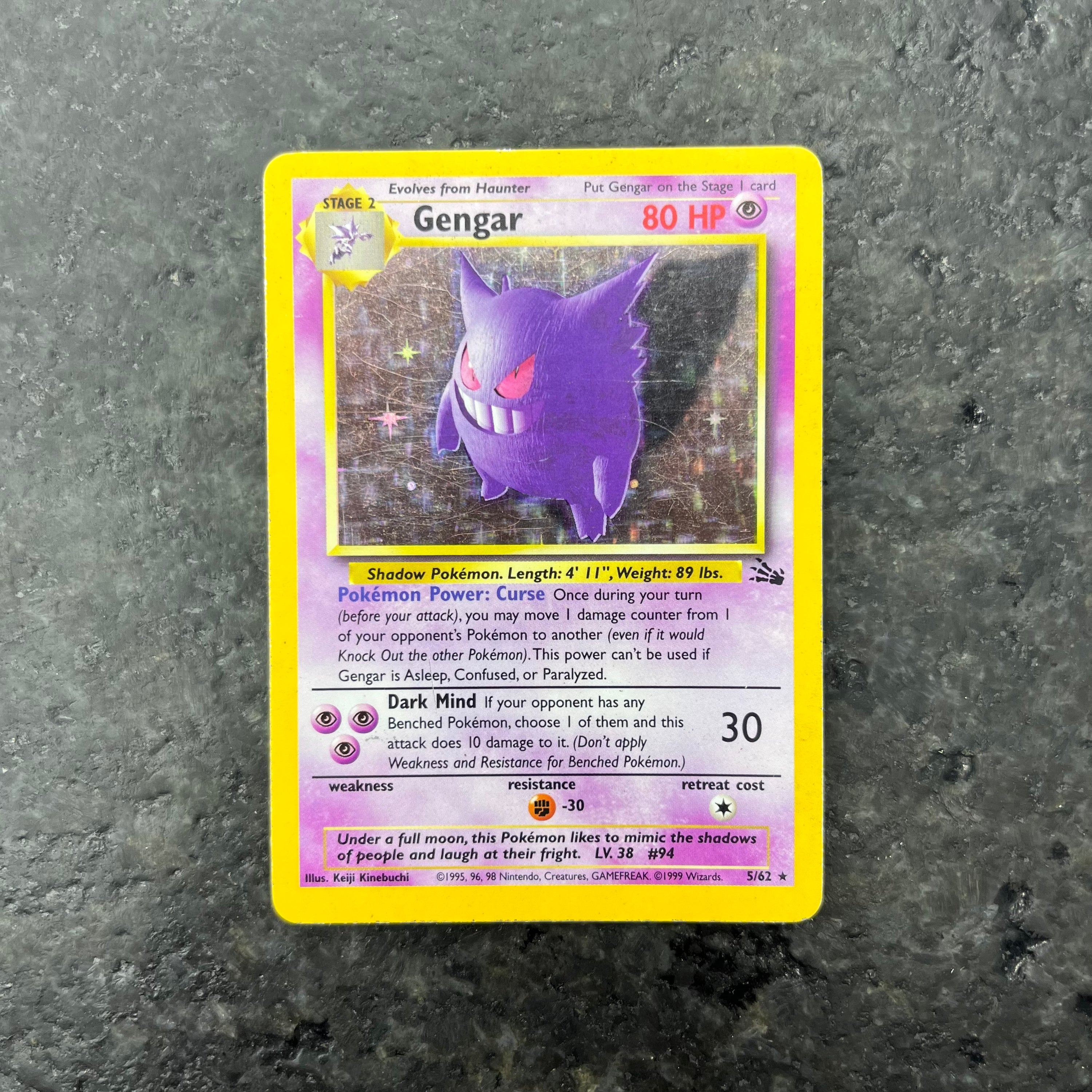 GENGAR FOSSIL HOLOGRAPHIC 5/62 (MP/DMG)