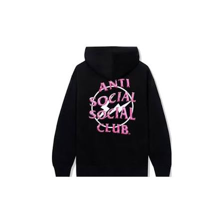 ASSC X FRAGMENT PINK LOGO HOODIE-BLACK