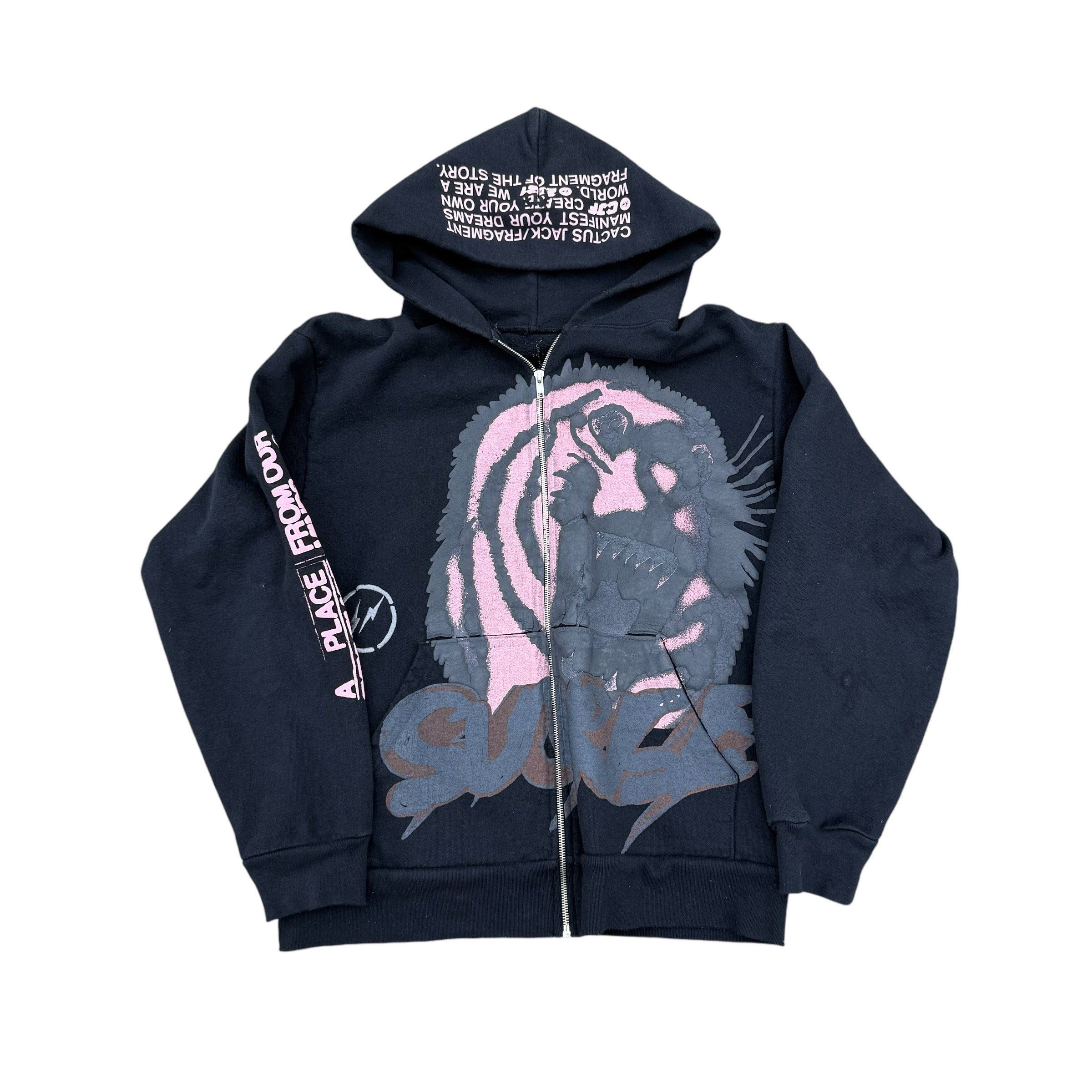 TRAVIS SCOTT FRAGMENT JAGUAR ZIP UP - BLACK