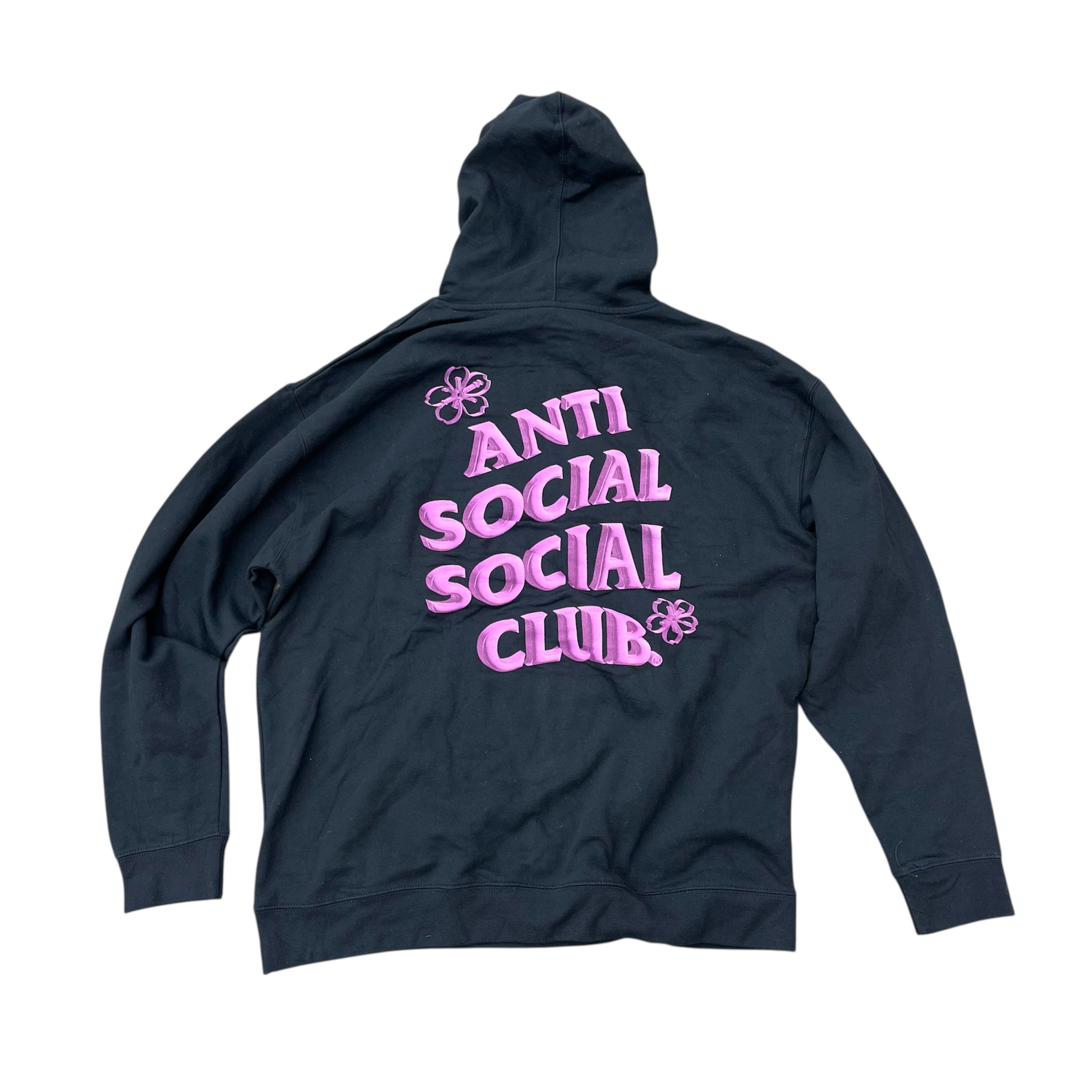ASSC PINK FLOWER LOGO HOODIE-BLACK