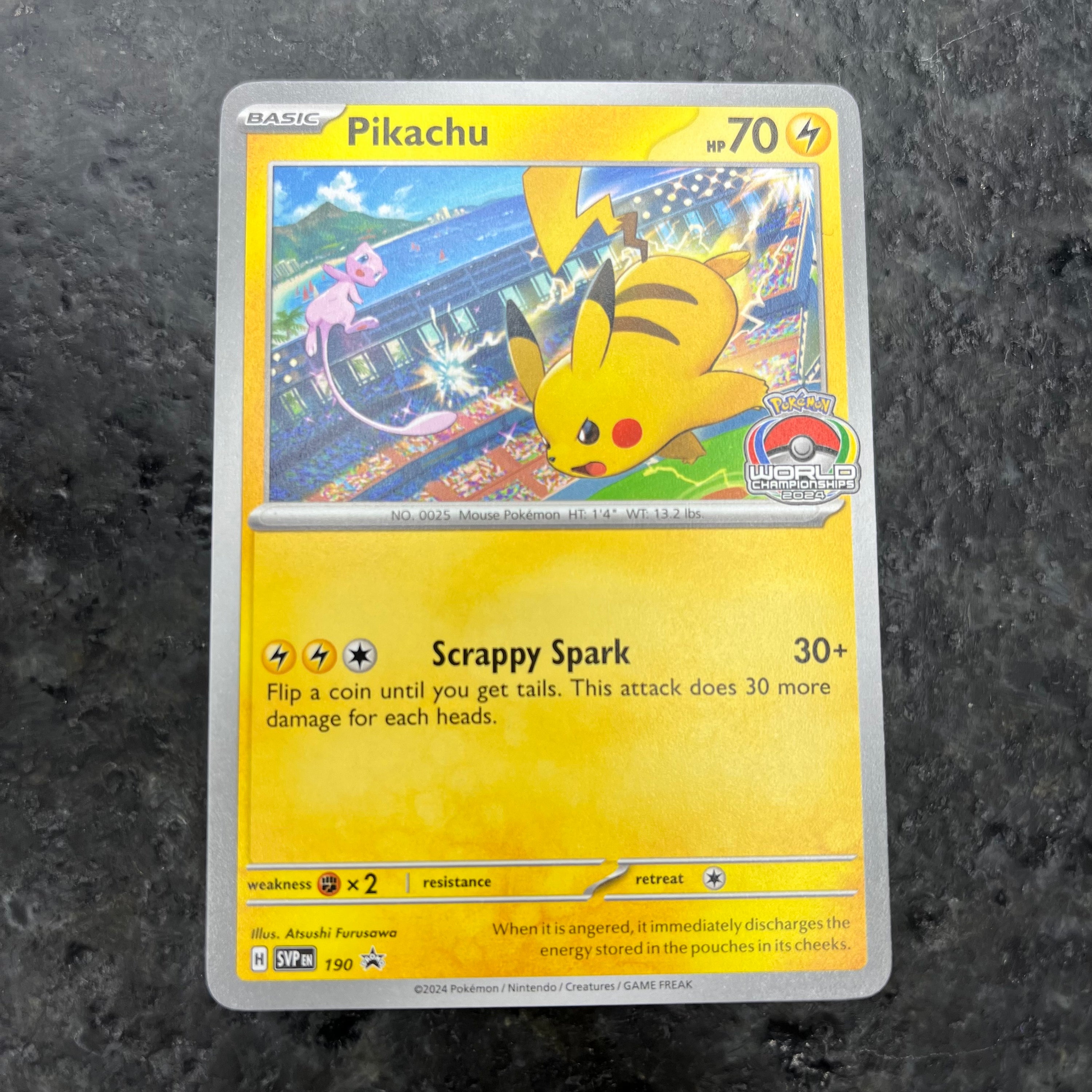 PIKACHU WORLD CHAMPIONSHIPS 2024 SCARLETT AND VIOLET PROMO 190 NM