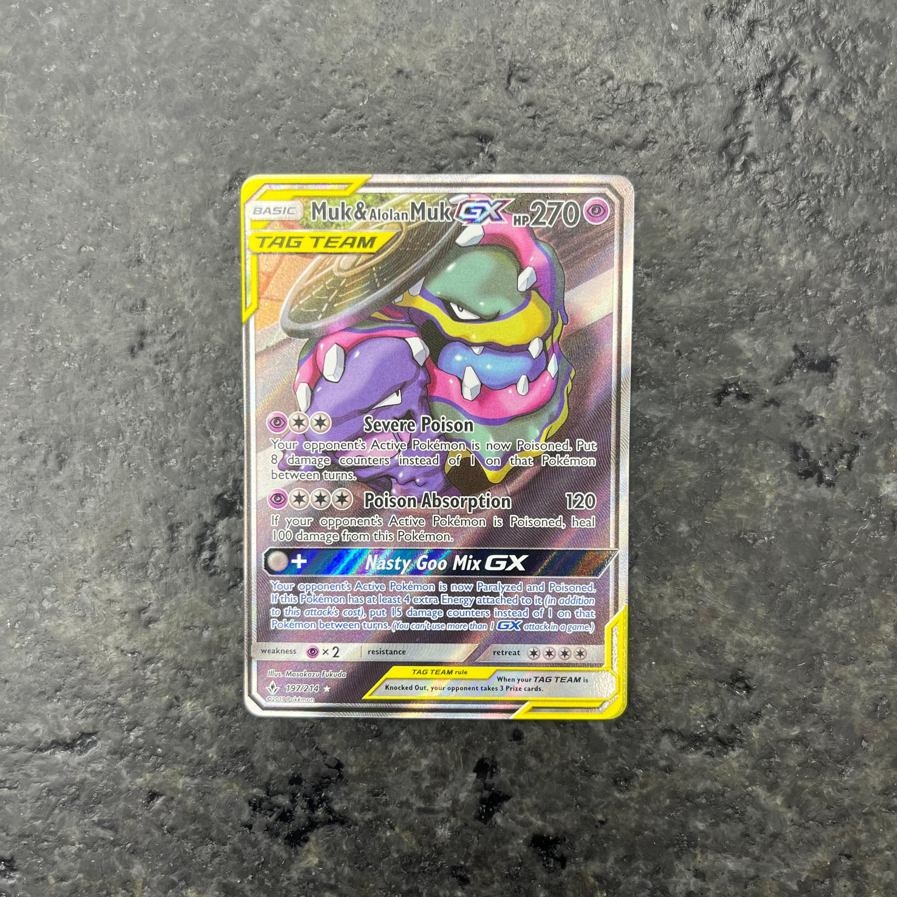 MUK & ALOLAN MUK GX TAG TEAM ALT ART 197/214 (NM)