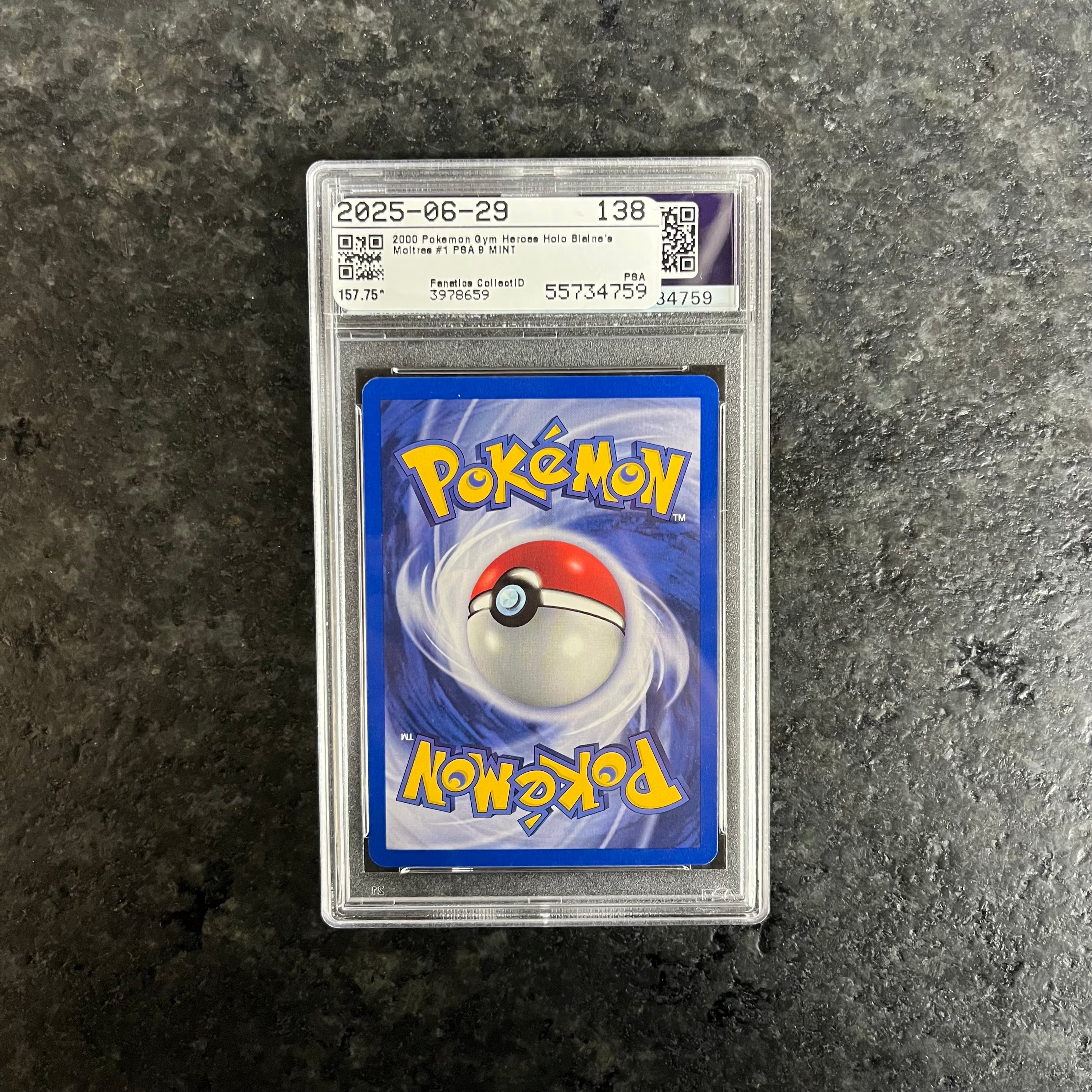 BLAINE’S MOLTRES GYM HEROES HOLO 1/132 PSA9