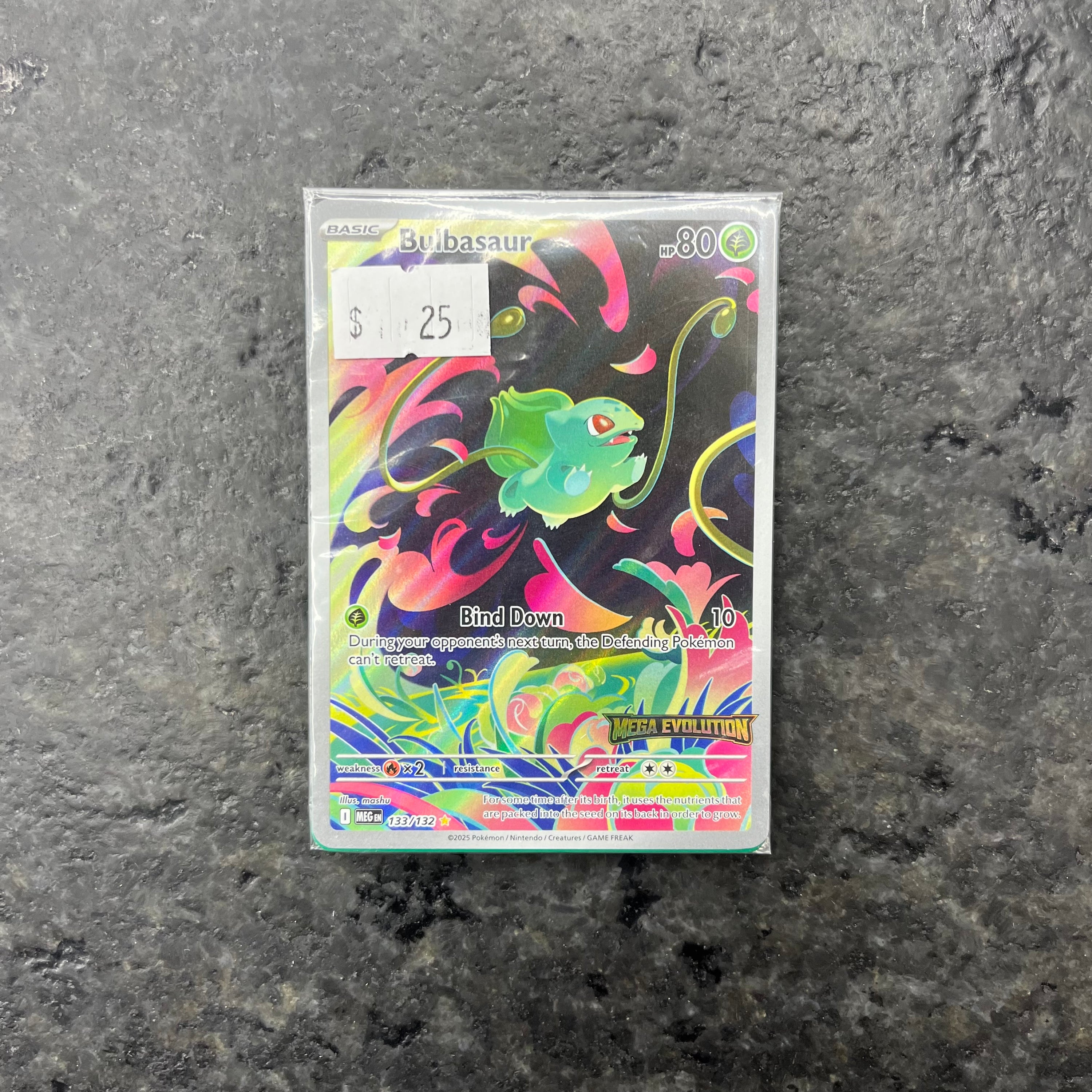 BULBASAUR MEGA EVOLUTION IR STAMPED PROMO 133/132 SEALED