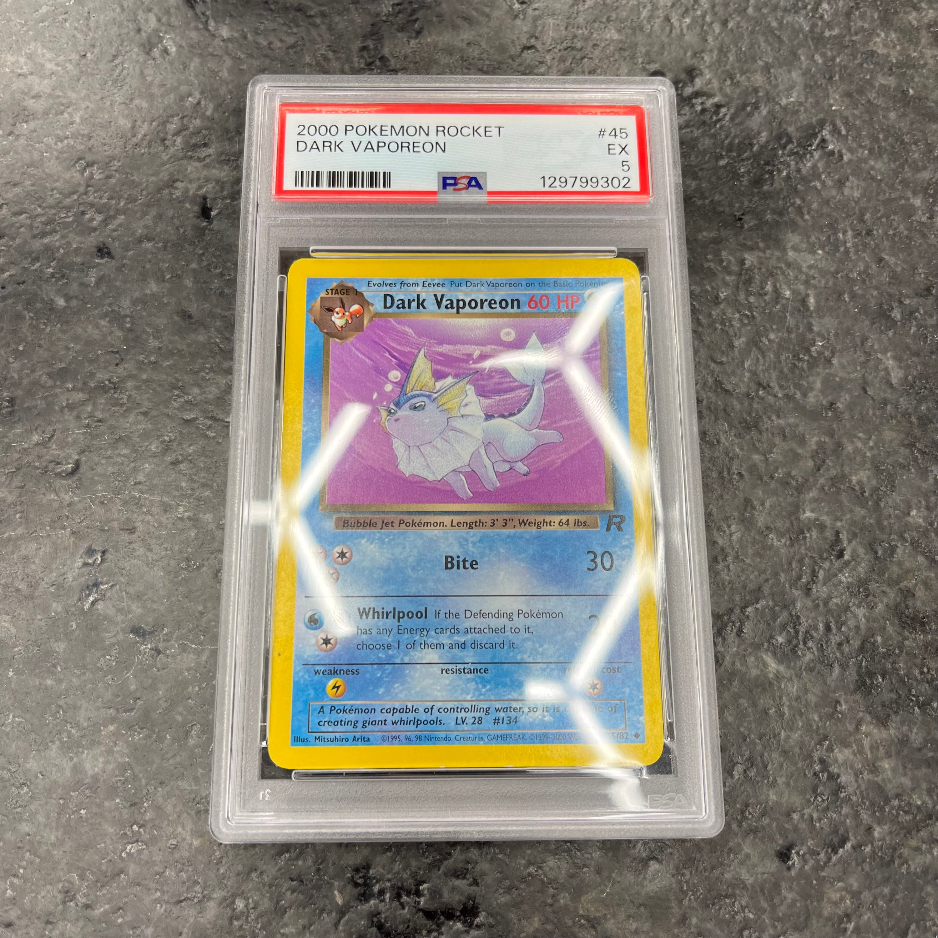 PSA 5 DARK VAPOREON POKEMON JUNGLE 45/82