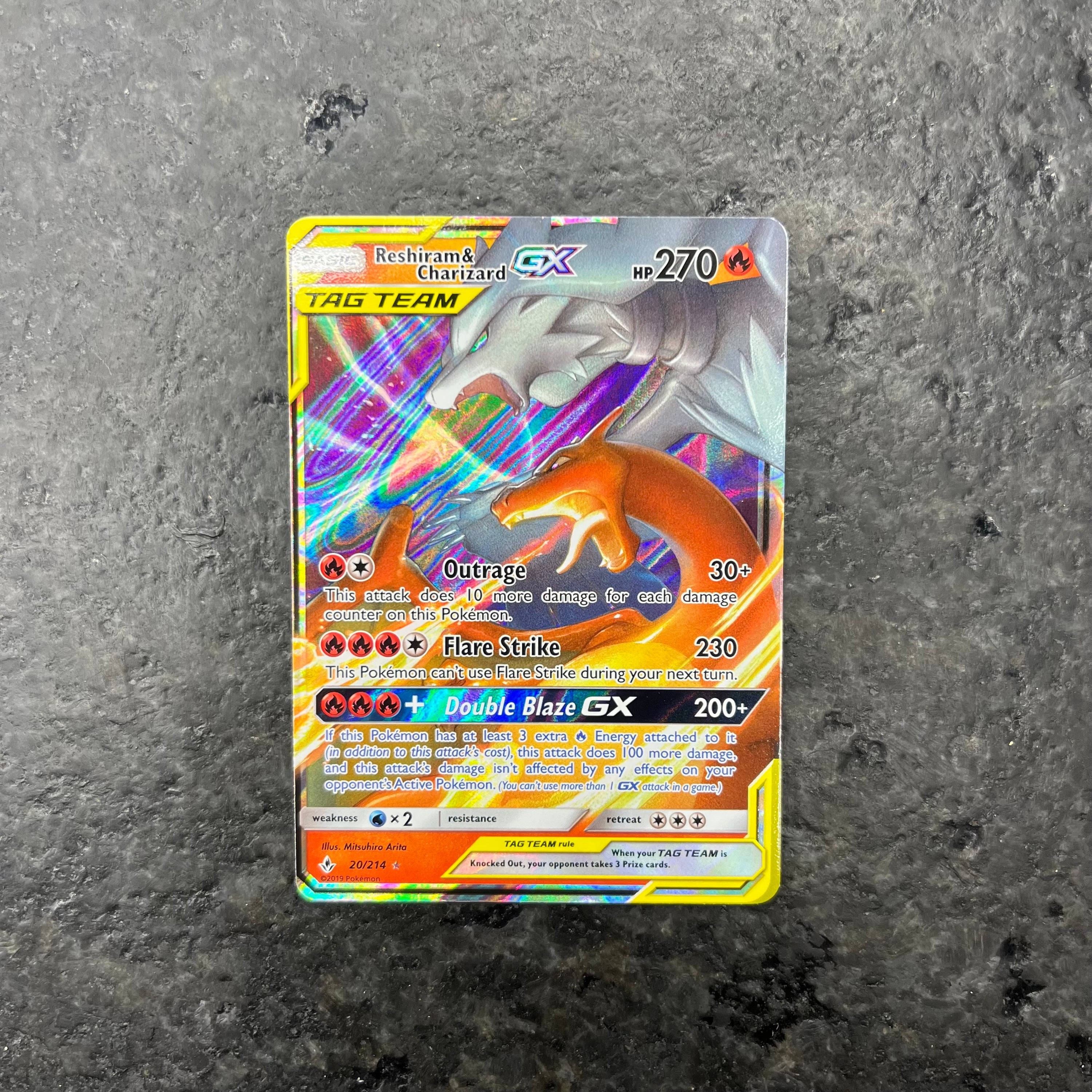RESHIRAM & CHARIZARD GX 20/214 (NM)