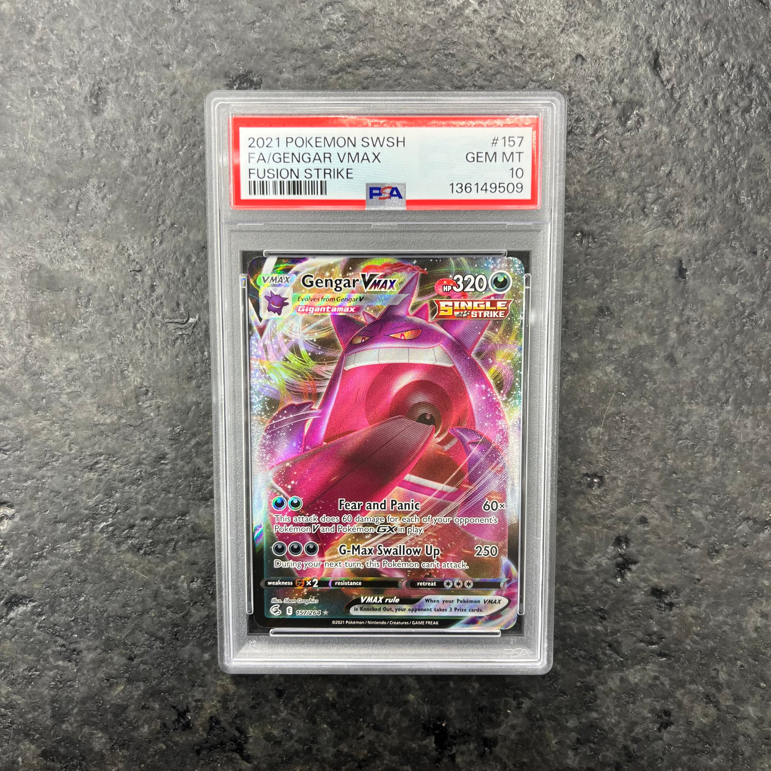 GENGAR VMAX FUSION STRIKE 157/264 PSA 10
