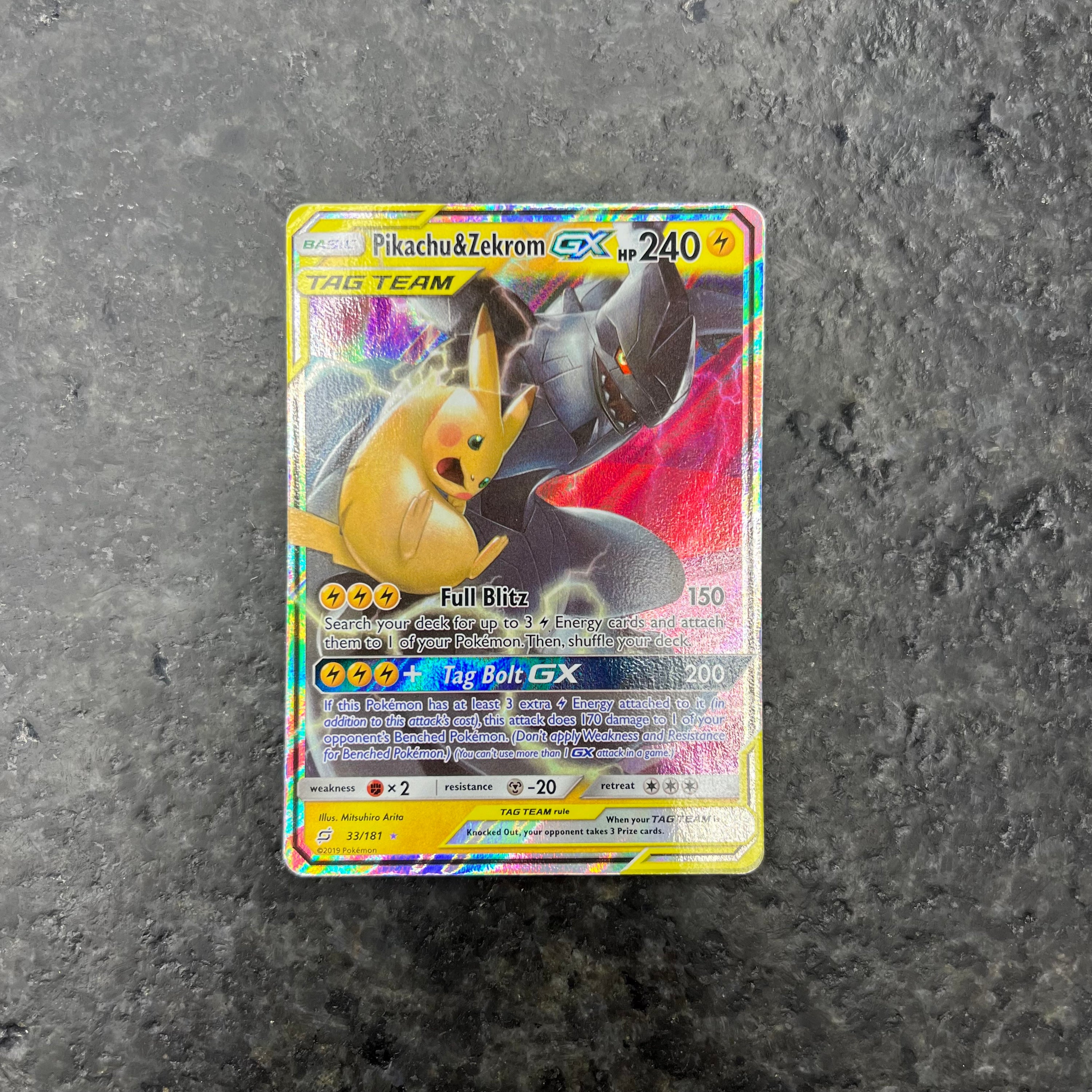PIKACHU & ZEKROM GX TAG TEAM 33/181 (LP)