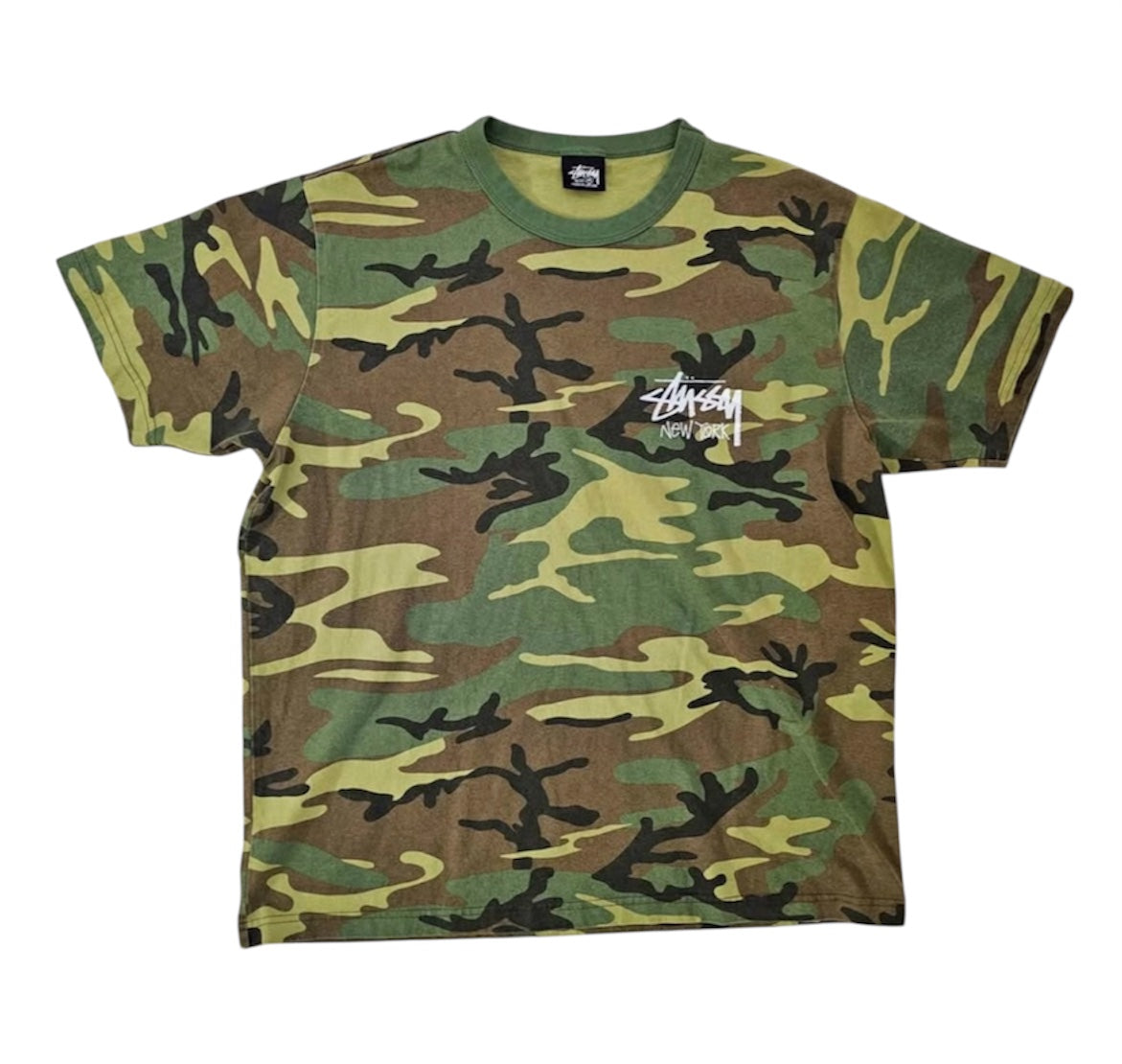 STUSSY NEW YORK LOGO CAMO TEE