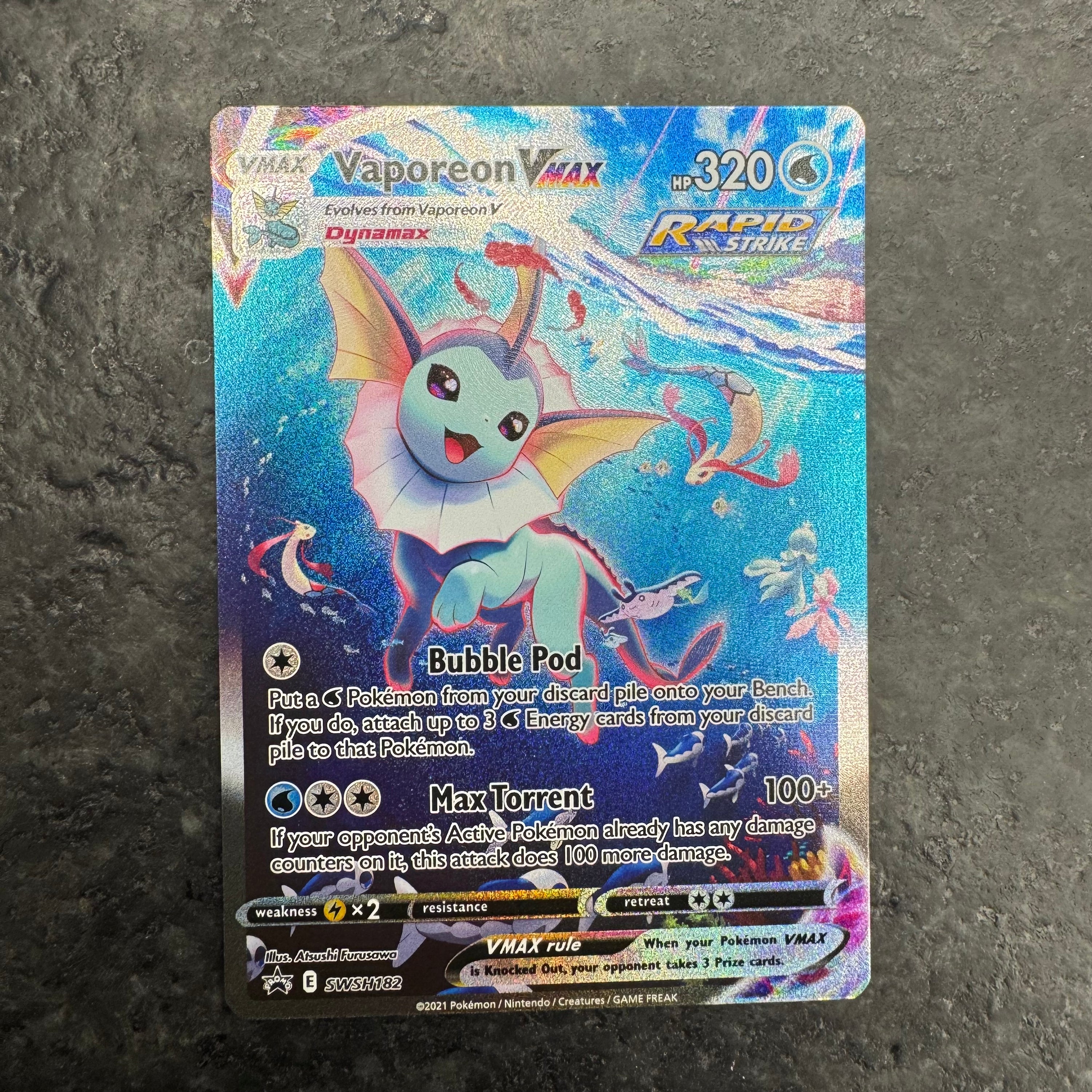 VAPOREON VMAX FULL ART PROMO SWSH182 (NM)