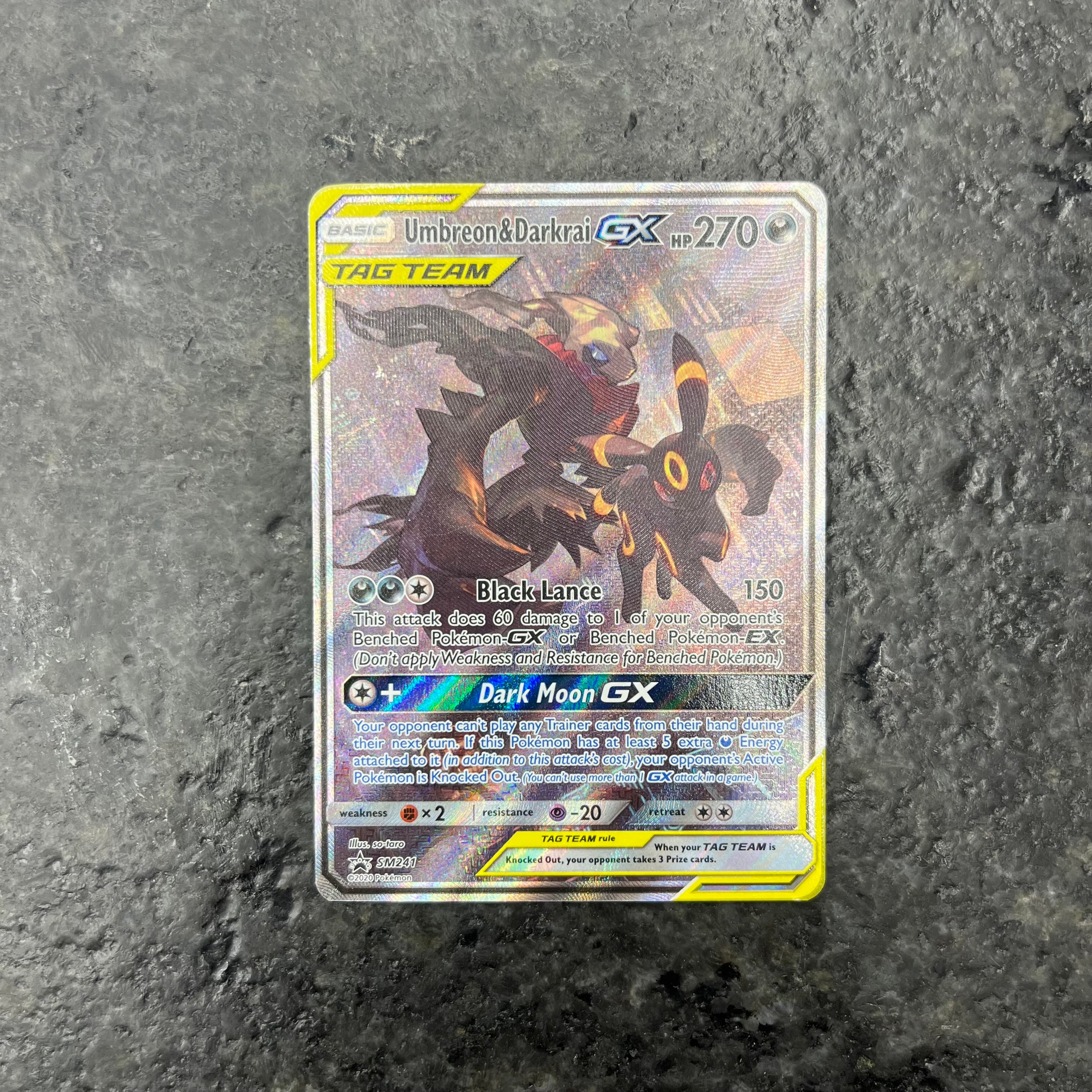 UMBREON & DARKRAI GX TAG TEAM FULL ART BLACK STAR PROMO (NM)