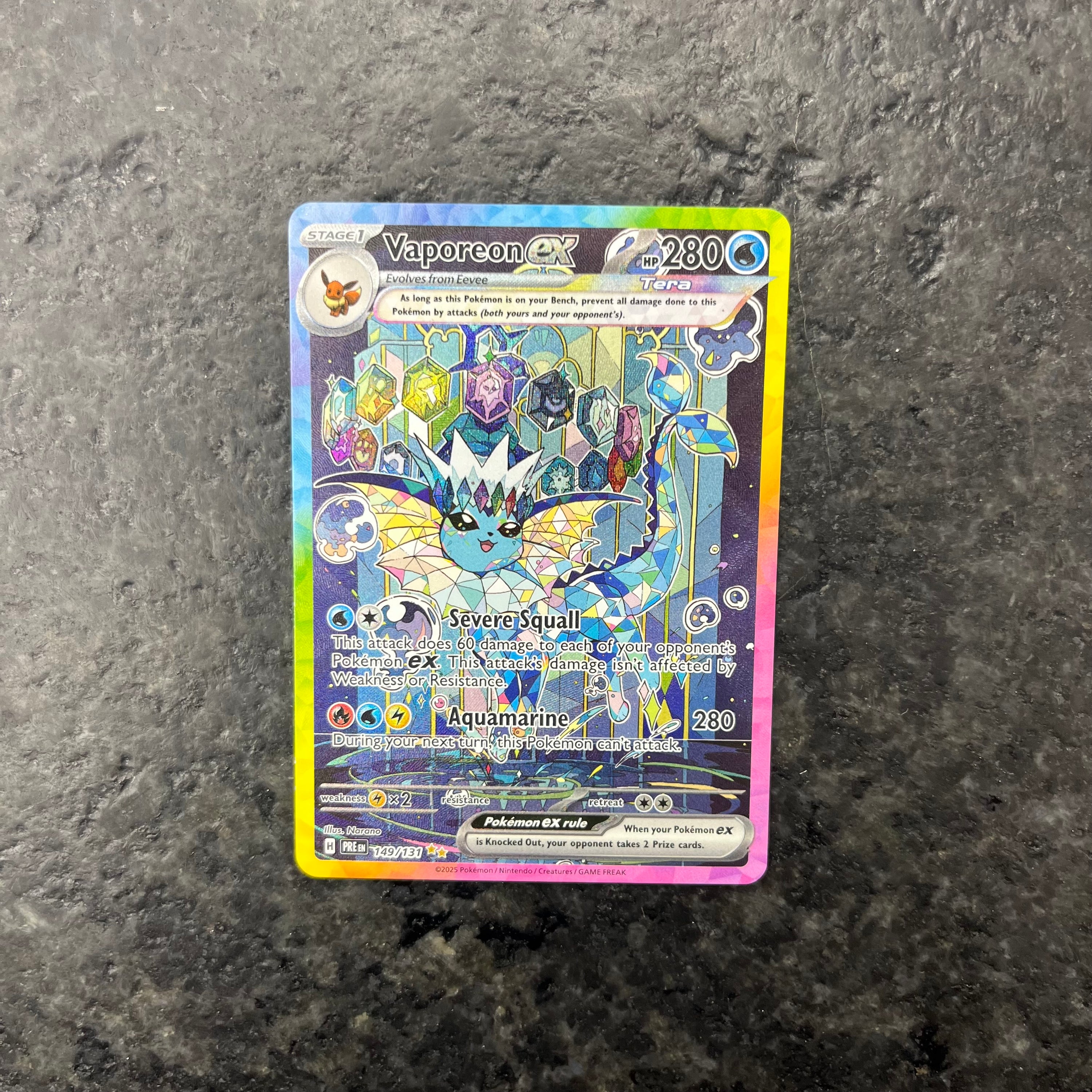 VAPOREON EX PRISMATIC EVOLUTIONS SIR 149/131 (NM)